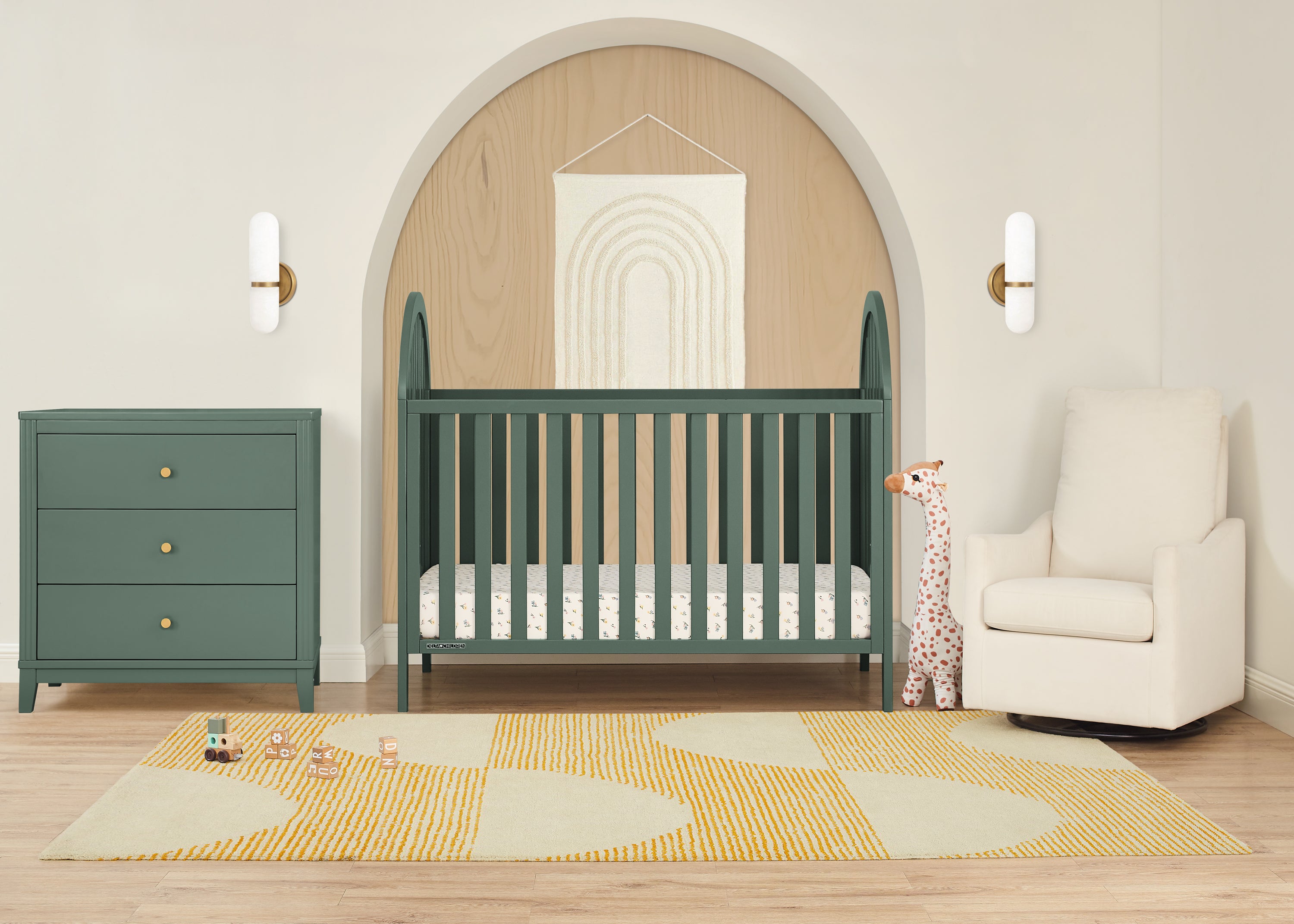 Milano 4-in-1 Convertible Baby Crib - Toddler Bed, Daybed & Full-Size Bed - Nursery Furniture for Boys & Girls - Perfect for Newborn to Teen Years