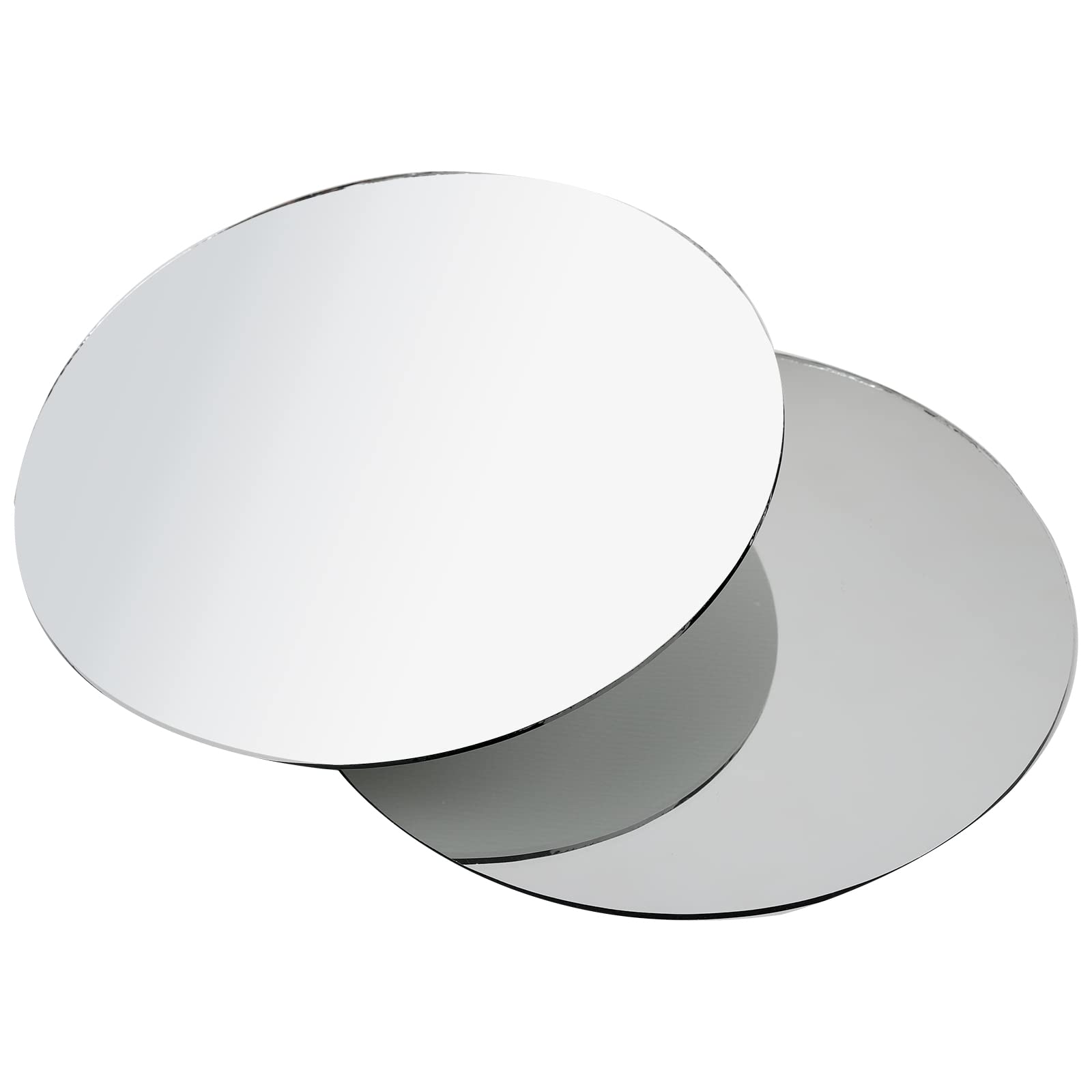 30 Pack 6 Inch Round Glass Mirror Tiles - Frameless Circle Mirror Trays for Wedding Centerpieces, DIY Crafts, Wall Decor & Home Decoration - Perfect for Candle Displays, Table Settings & Bathroom Vanity Organizers