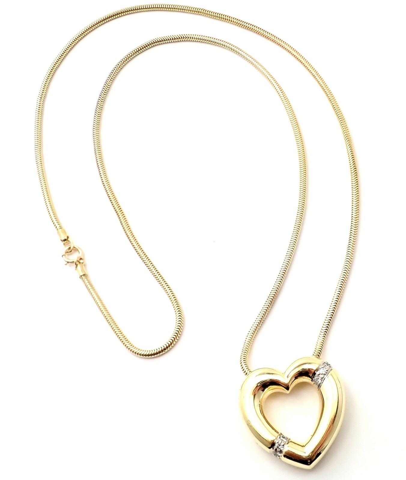 Authentic Tiffany & Co Picasso 18k Yellow Gold Diamond Heart Pendant Necklace | Luxury Jewelry Gift for Women | Perfect for Anniversaries, Valentine's Day & Special Occasions
