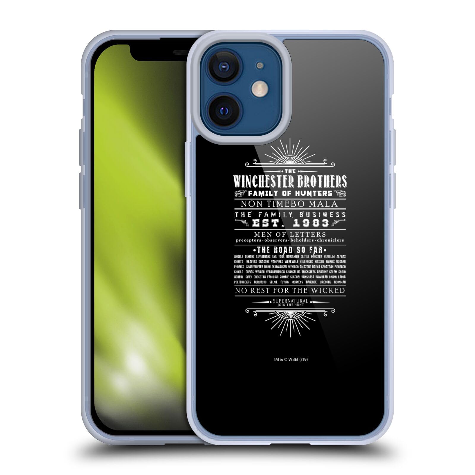 Officially Licensed Supernatural Winchester Brothers iPhone 12 Mini Case - Soft Gel Protective Cover with Vector Art Design - Perfect for Fans, Collectors & Daily Use