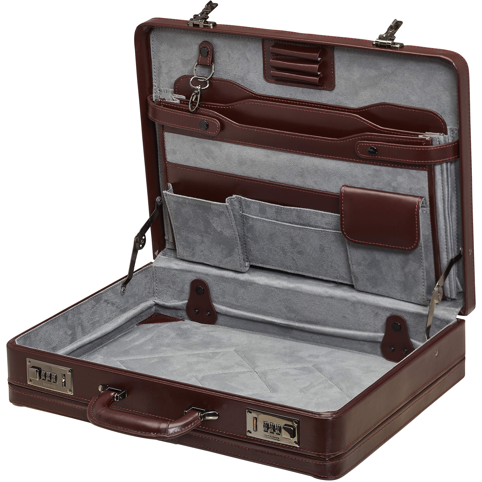 Premium Expandable Leather Attaché Case for Business Professionals - Durable Laptop Briefcase for Work, Travel & Office Use