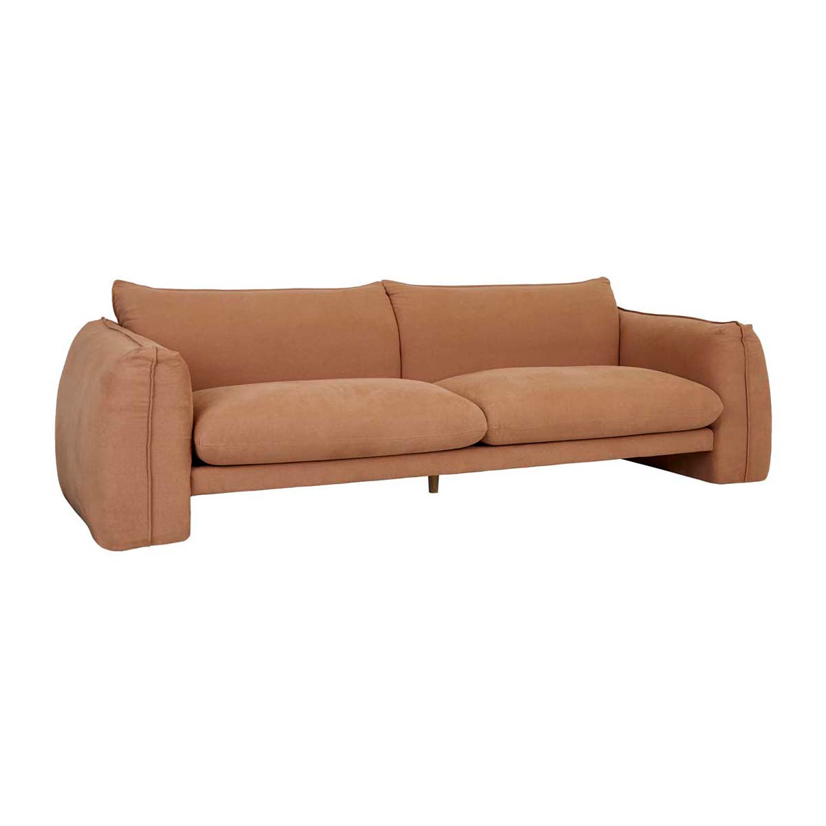 Hugo Monte 3-Seater Sofa - Modern Fabric Couch for Living Room, Lounge & Office - Comfortable Sectional Sofa with Soft Cushions