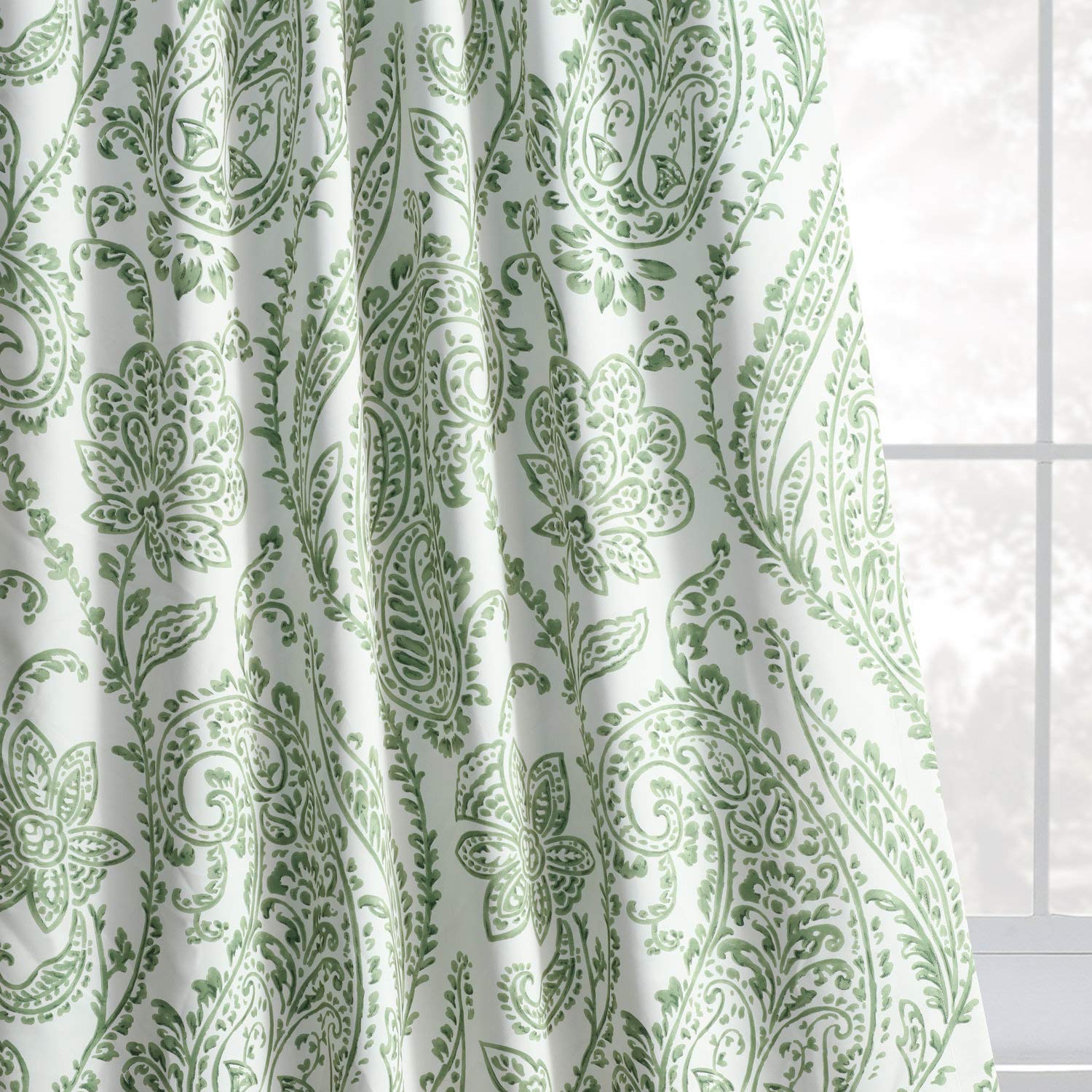 HPD Half Price Drapes Floral Printed Rod Pocket Blackout Curtains - 50