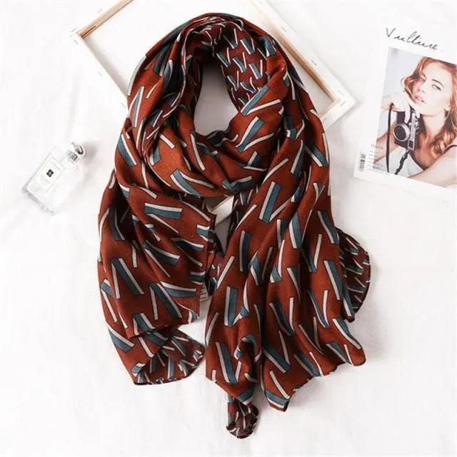 Luxury Striped Scarves for Women - Soft Cashmere & Silk Fashion Scarves - Perfect for Winter, Fall, and Elegant Outfits