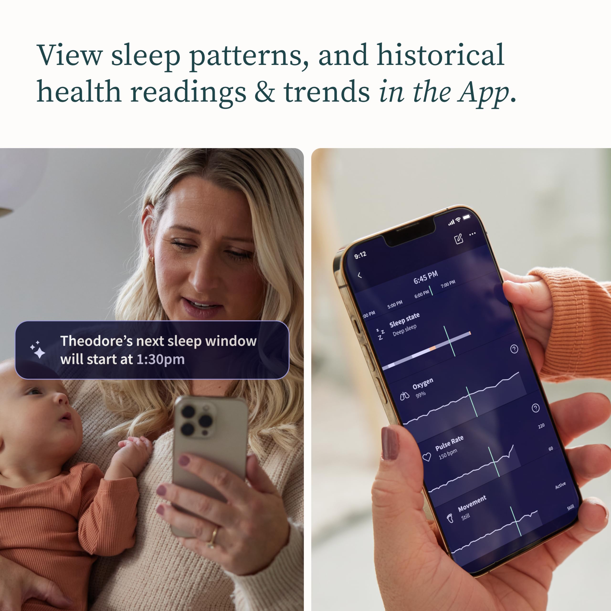 Owlet Dream Sock® Smart Baby Monitor - FDA-Cleared Wearable Device Tracks Infant Heart Rate & Oxygen Levels with Real-Time Alerts - Perfect for Newborn Sleep Monitoring & Peace of Mind for Parents
