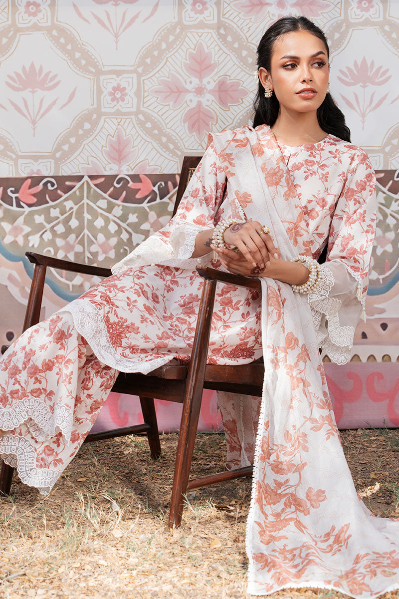 Crimson Sand 3-Piece Printed Lawn Suit for Women - Elegant Pakistani Formal Wear for Weddings, Parties & Special Occasions