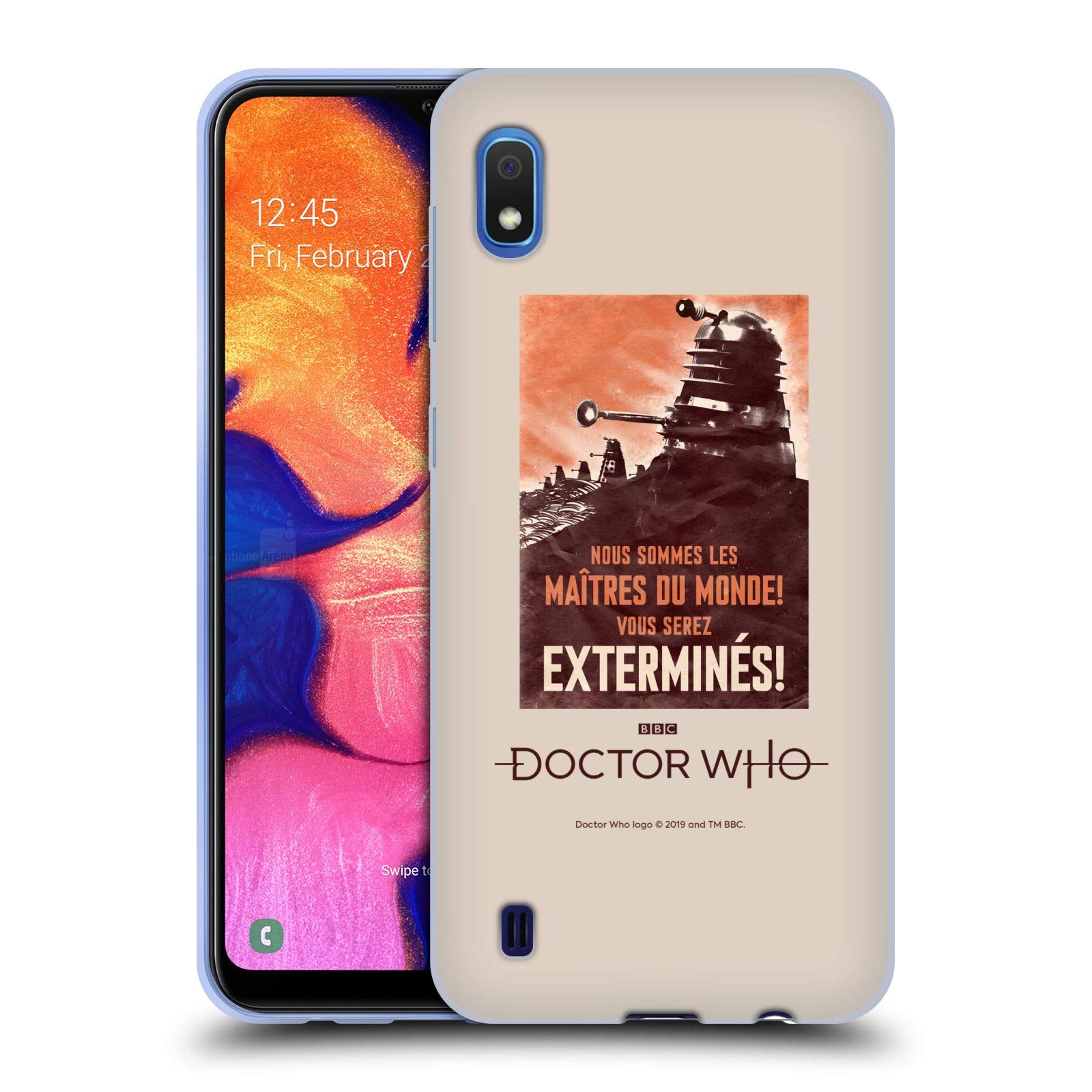 Doctor Who Dalek Exterminates Classic Glitch Poster Soft Gel Case for Samsung Galaxy A10 (2019) - Officially Licensed Phone Cover by Head Case Designs, Perfect for Sci-Fi Fans & Collectors