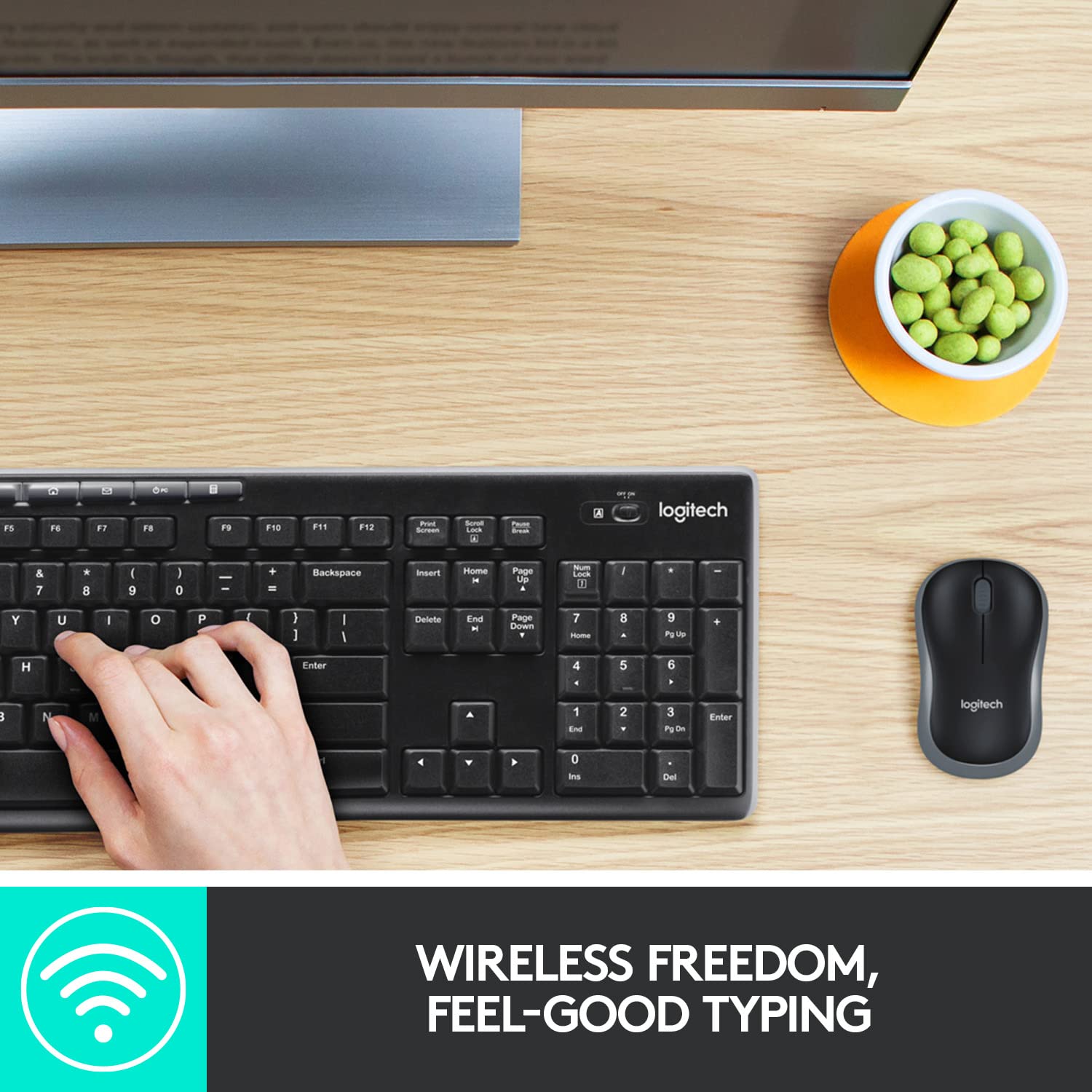 Logitech MK270 Wireless Keyboard and Mouse Combo for Windows & Mac - Black | Ergonomic Wireless Desktop Set for Home Office, Gaming & Productivity (Brand New)