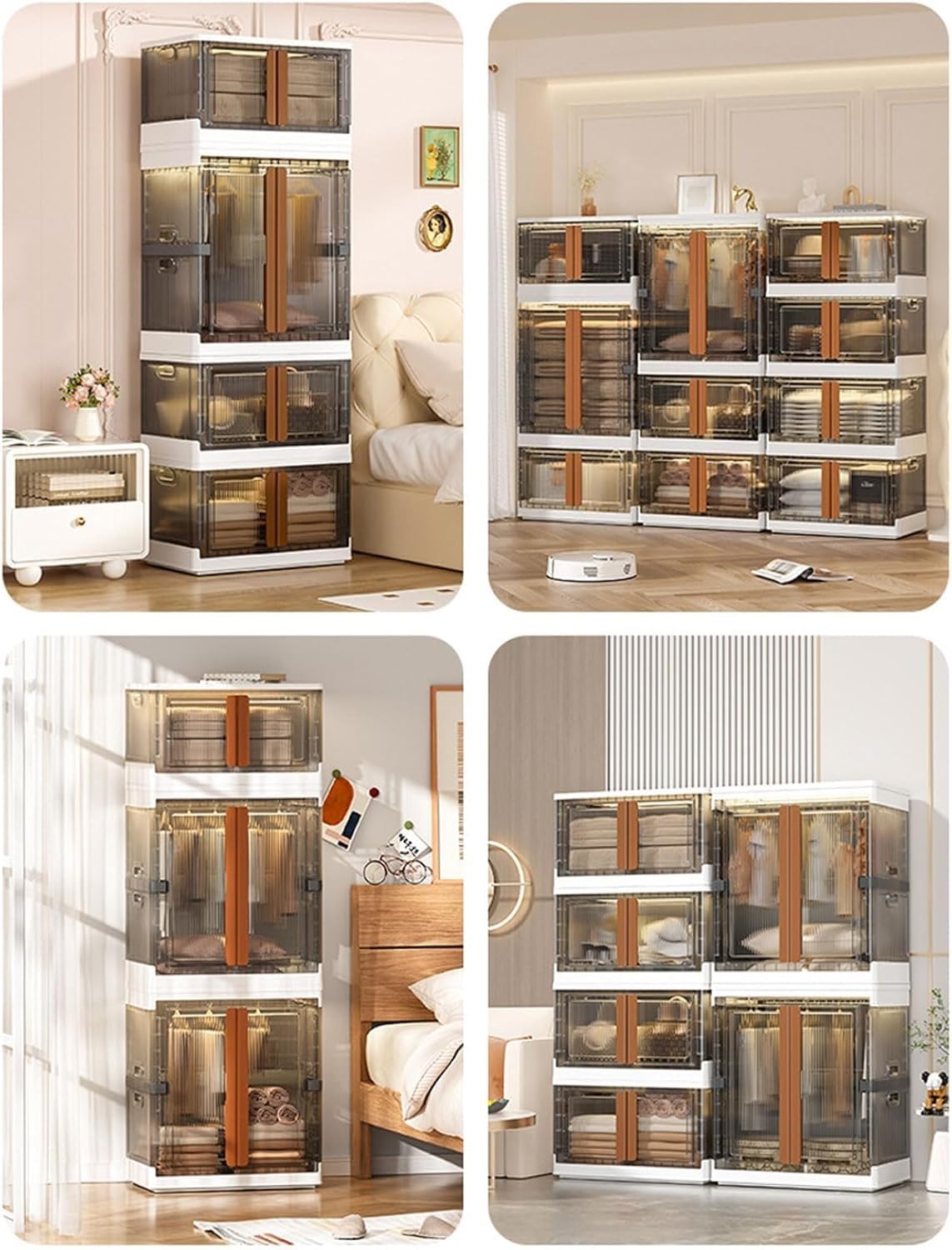 Foldable Storage Bins with Wheels - Stackable Organizer Boxes with Lids for Clothes, Toys, Books | Perfect for Home Organization, Kids Room, Garage & Office Storage