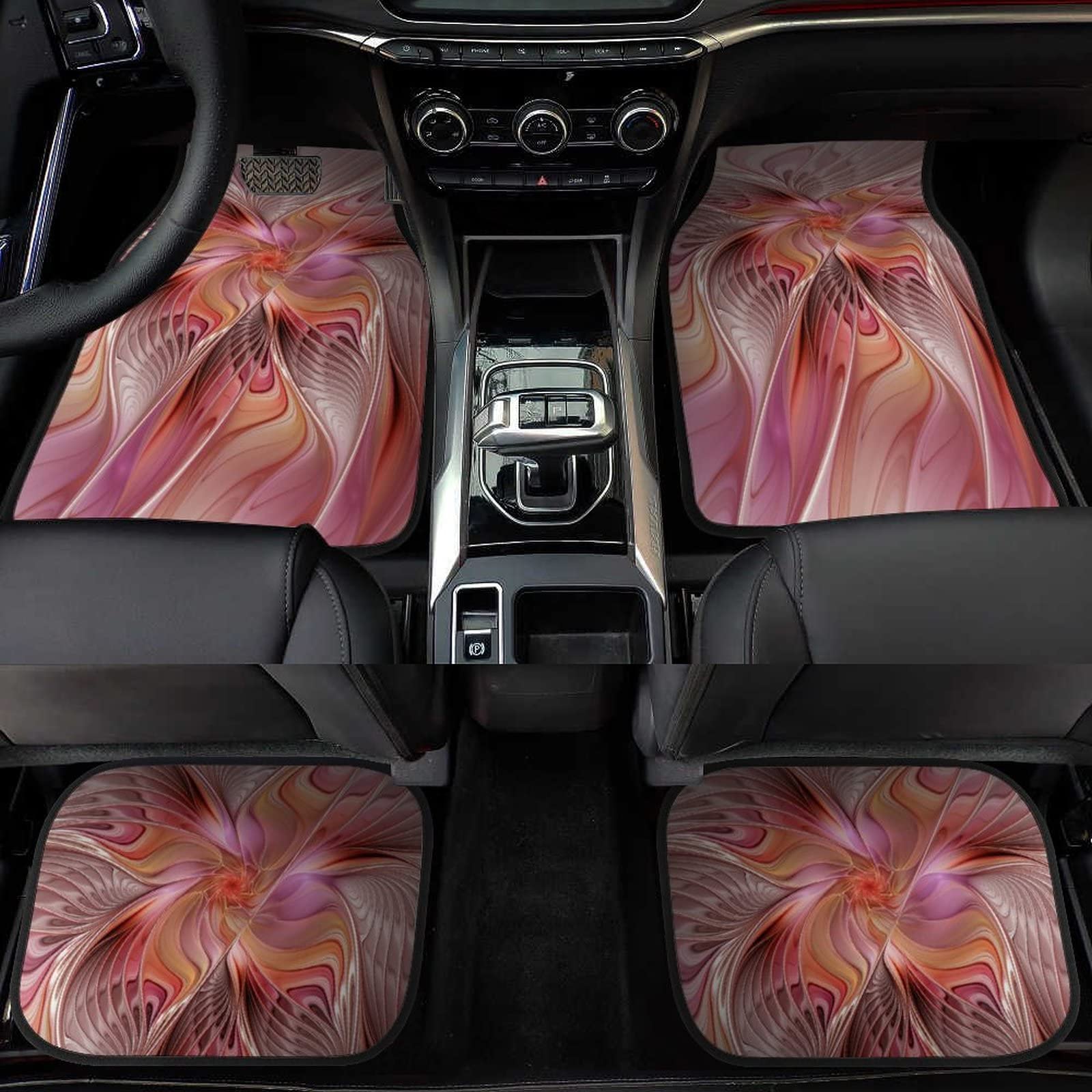 Abstract Butterfly Fantasy 4-Piece Car Floor Mats Set - Universal Fit for SUV, Vans, Sedans & Trucks - All-Weather Protection Auto Carpets - Perfect for Road Trips, Daily Commute & Family Travel