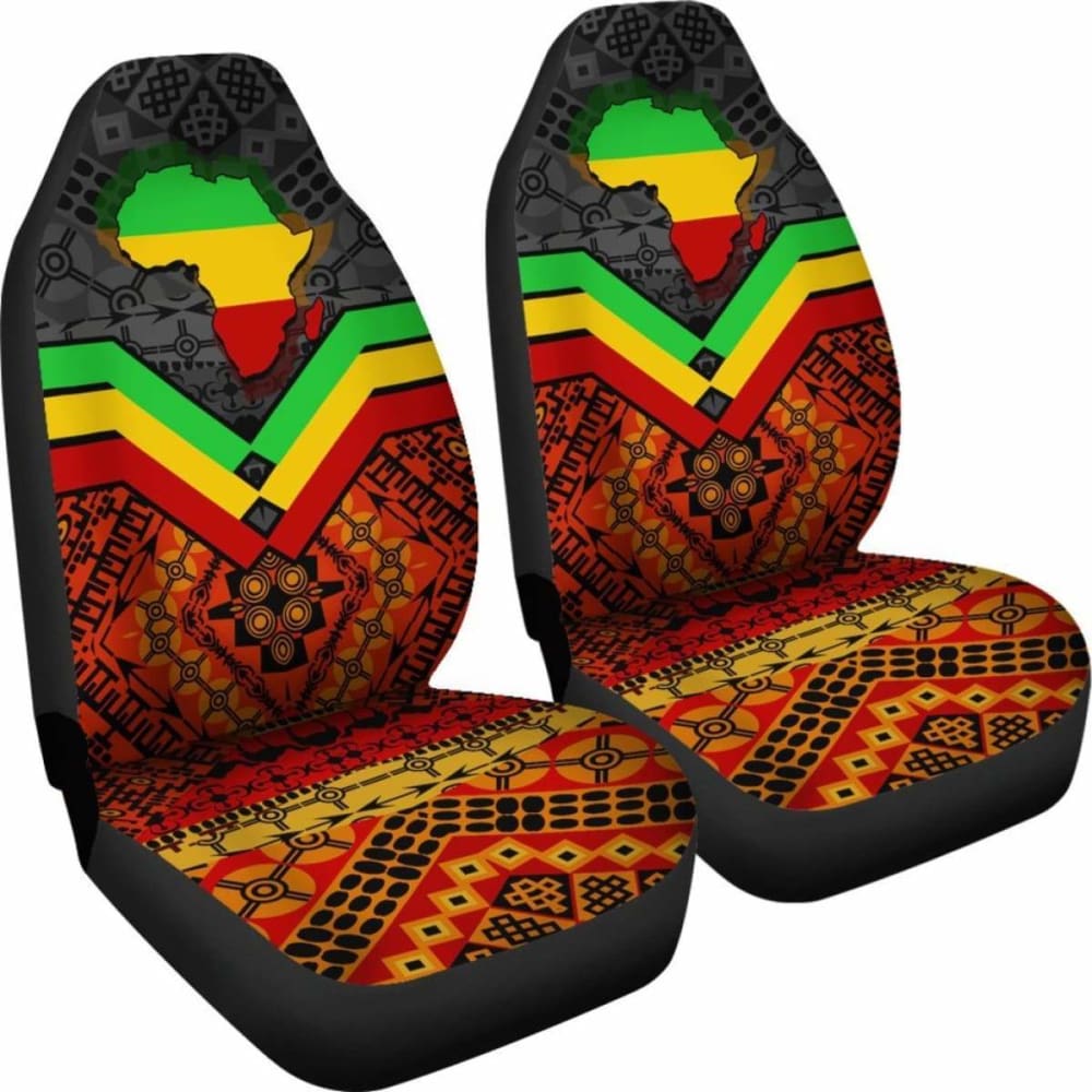 Premium Africa Map Car Seat Covers - Durable & Stylish African Print Design for Cars, SUVs & Trucks - Perfect for Road Trips, Safari Adventures & Cultural Enthusiasts