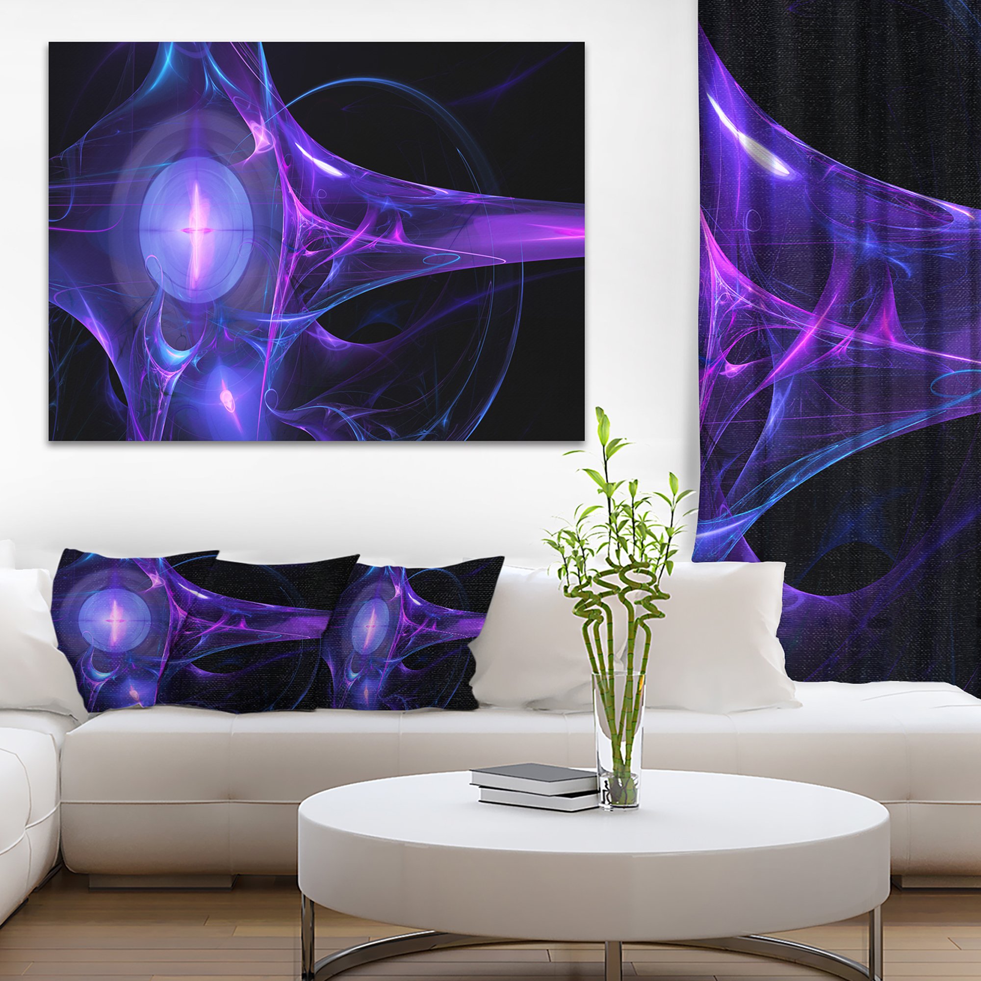 Abstract Purple Bright Candle Canvas Art Print - Modern Wall Decor for Living Room, Bedroom & Office