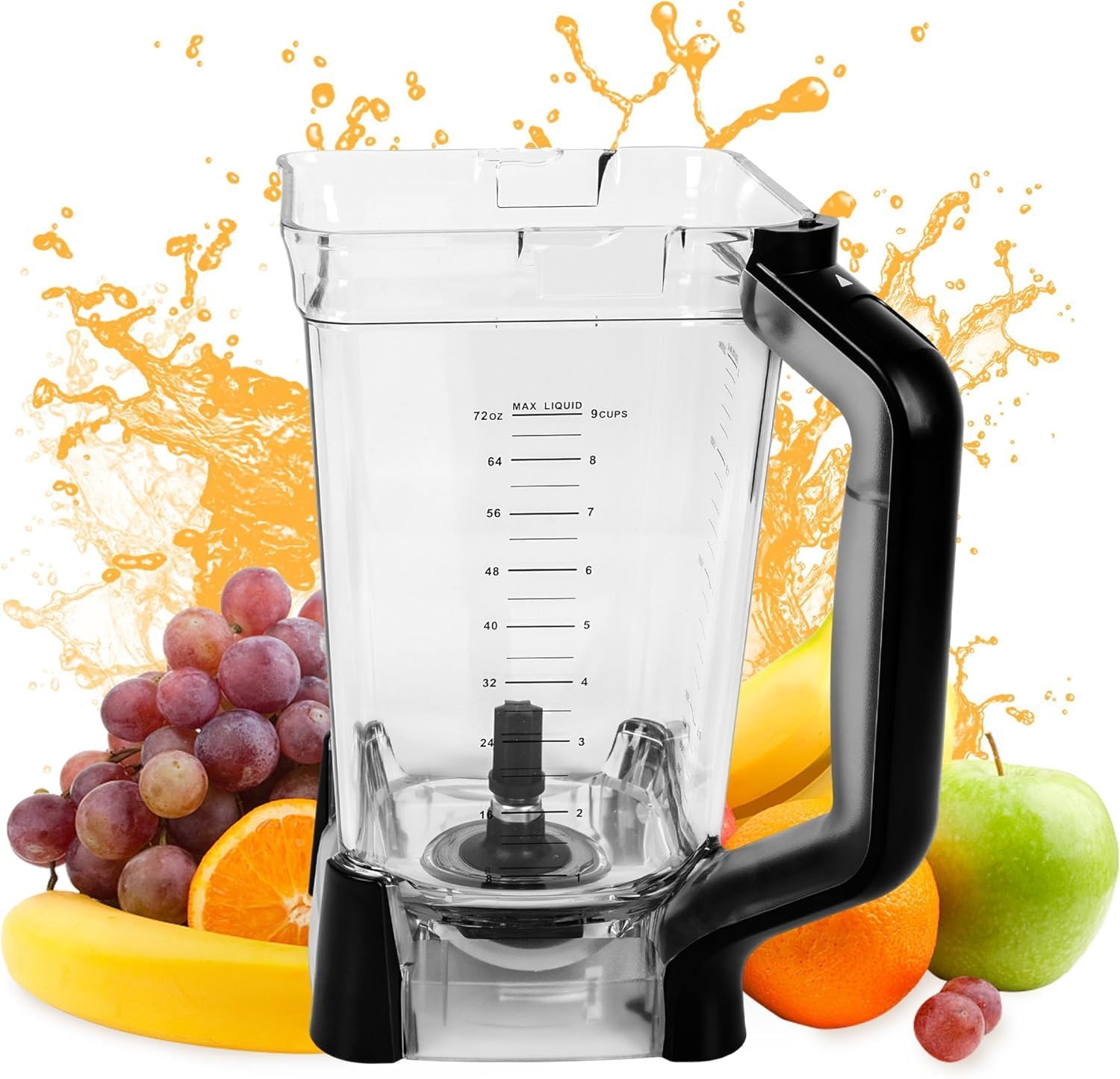 Ninja Blender Replacement Pitcher 72oz XL - Compatible with BL610 CO610B CO650B CT610 CT610C CT611C BL710WM Models - Professional 1000W Crushing Jar for Smoothies, Ice Crushing & Food Prep