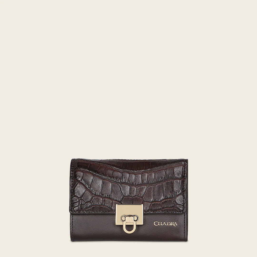 BD197MO Cuadra Black Fashion Tri-Fold Leather Wallet for Women - Stylish & Durable Moreletti Leather - Perfect for Everyday Use, Travel & Gifts