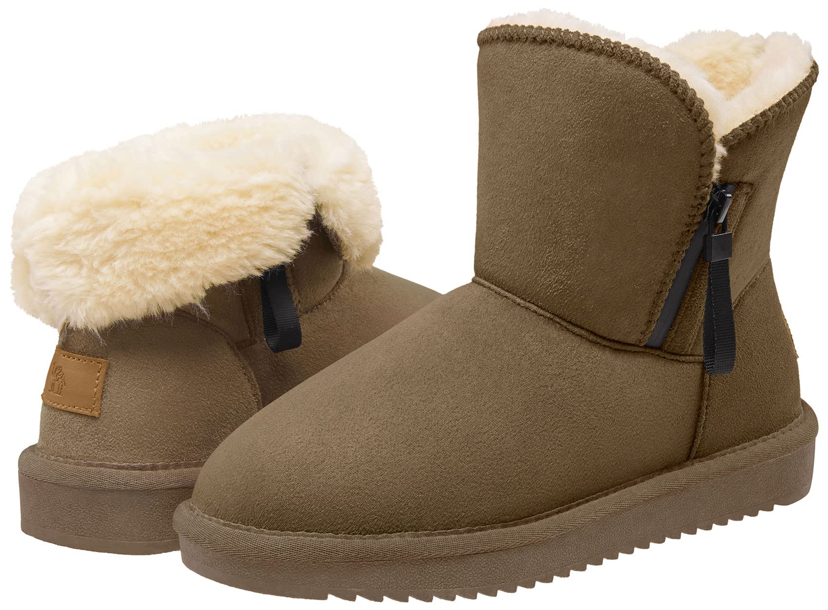 Women's Foldable Snow Boots - Warm Fur Winter Boots for Outdoor