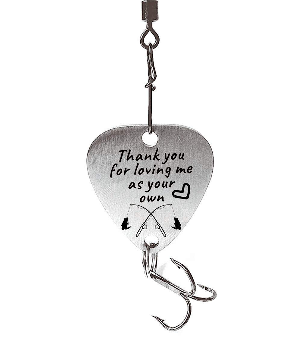 Stainless Steel Fishing Lure Gift for Stepdad - Thoughtful Thank You Present from Daughter or Son | Perfect for Father's Day, Birthday & Fishing Trips
