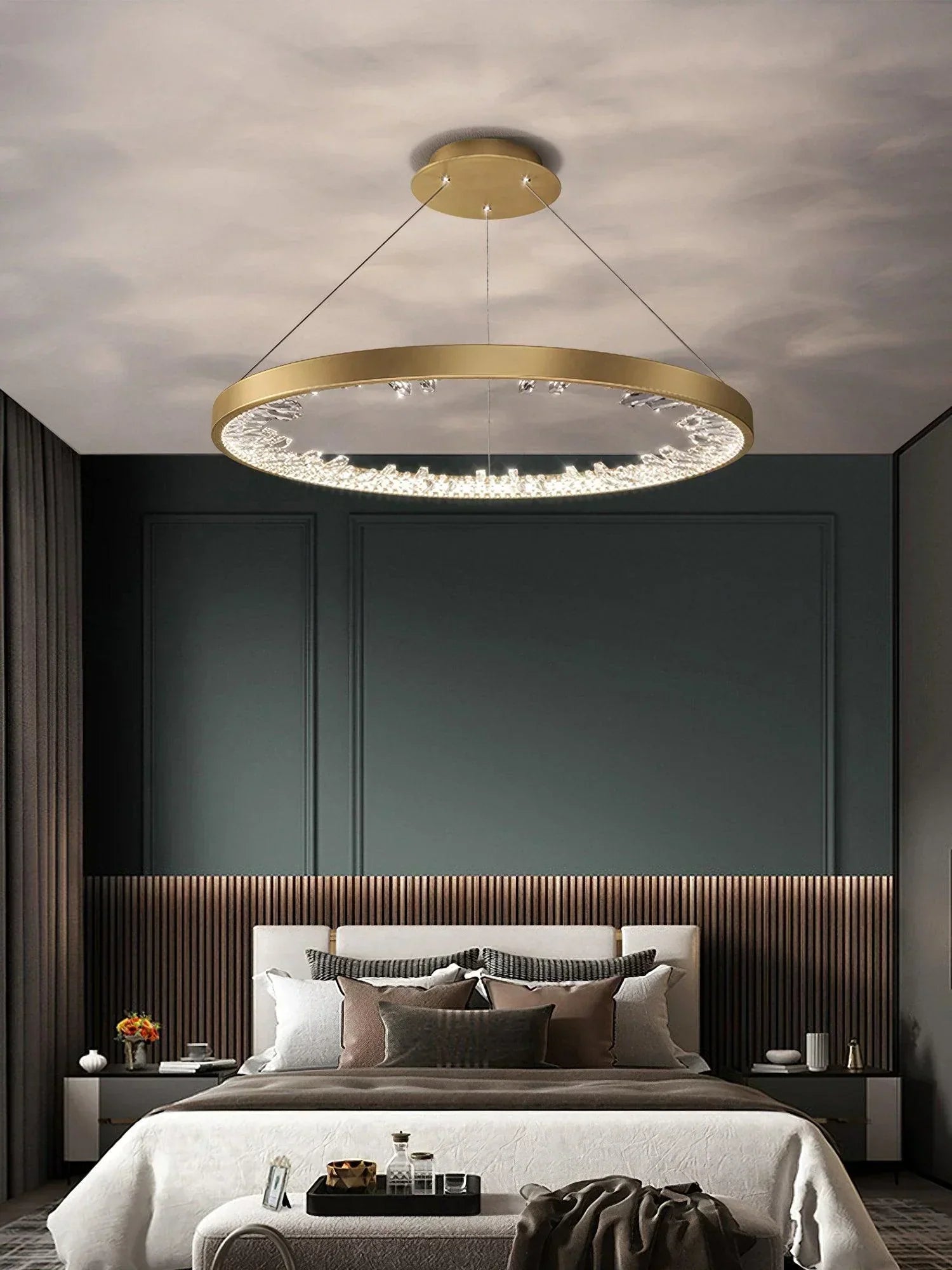 Luxury Crystal Chandelier - Elegant Round Ceiling Light Fixture for Dining Room, Living Room, Bedroom & Foyer | Modern Home Decor Lighting