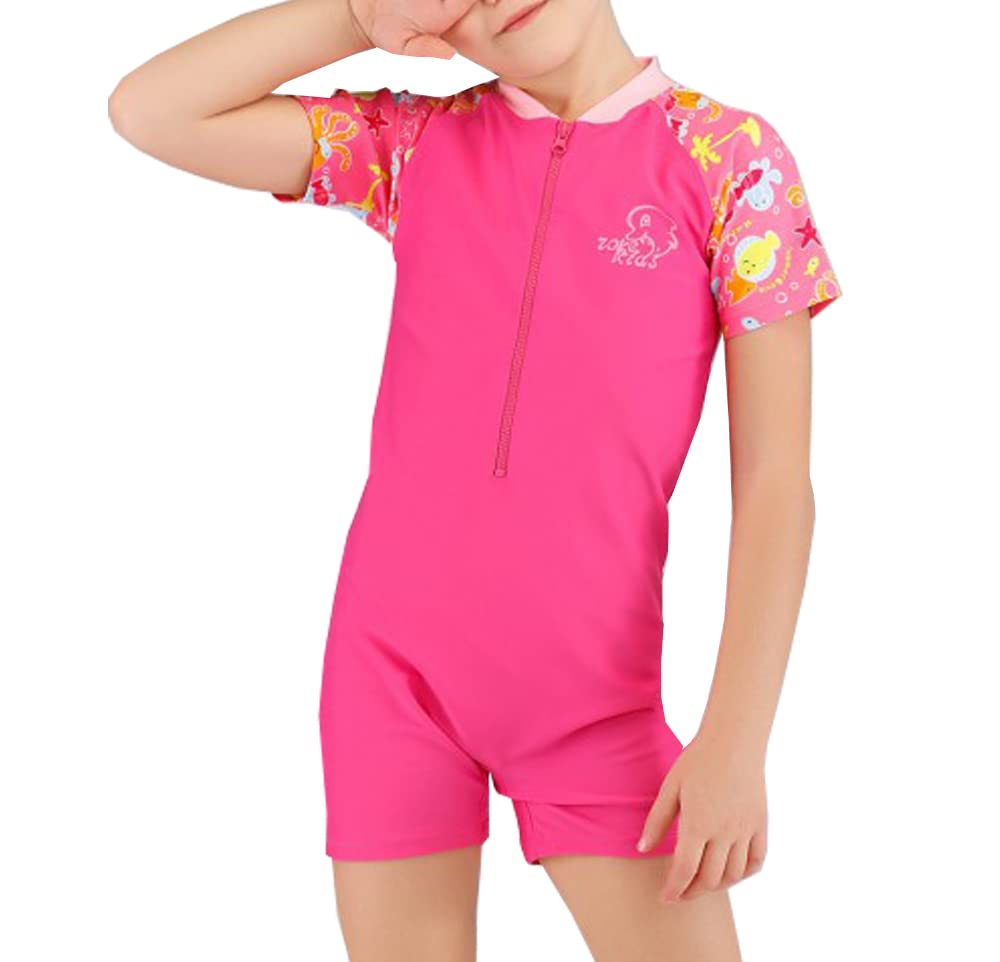 Karrack Girls One Piece Swimsuit - UPF 50+ Sun Protection Swimwear for Kids, Toddler Bathing Suit for Water Sports, Beach & Pool Activities