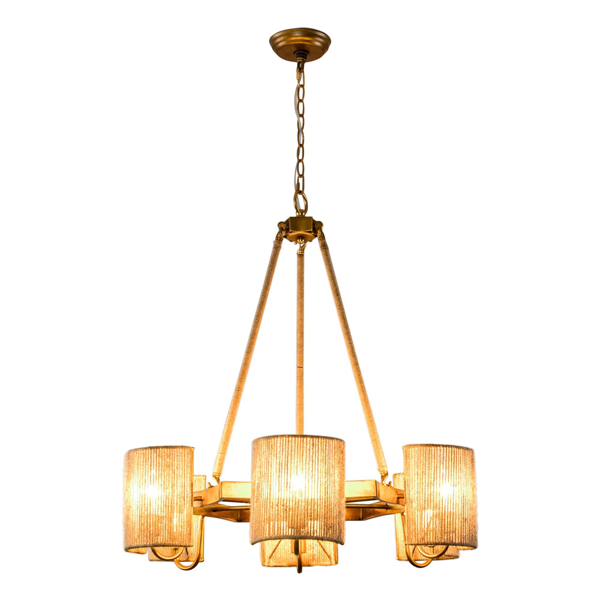 6-Light Farmhouse Style Bedroom Pendant Lighting Fixture - Rustic Chandelier for Master Bedroom, Living Room & Dining Room Decor