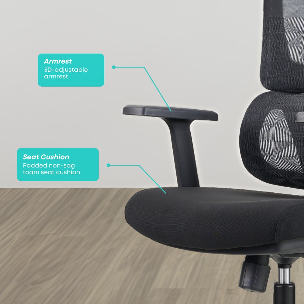 Nova High Back Ergonomic Office Chair with Lumbar Support - Adjustable Swivel Desk Chair for Home & Office Workspace, Gaming, and Study