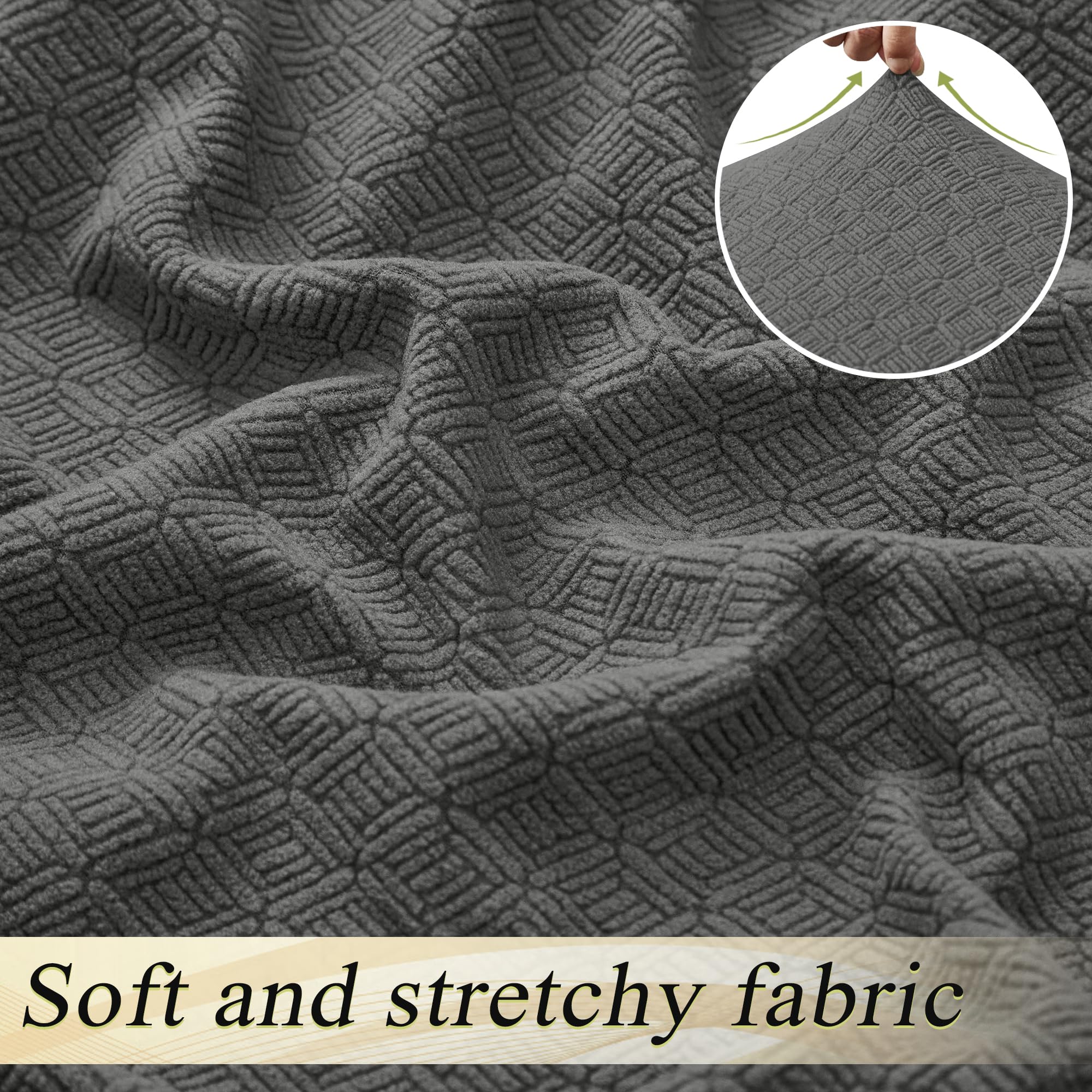 100% Waterproof Reclining Sectional Couch Cover - 5-Piece L-Shaped Stretch Fleece Sofa Slipcover - Washable, Non-Slip Corner Protector for Recliners (5-Seat, Gray) - Perfect for Pets, Kids & Spill Protection in Living Rooms