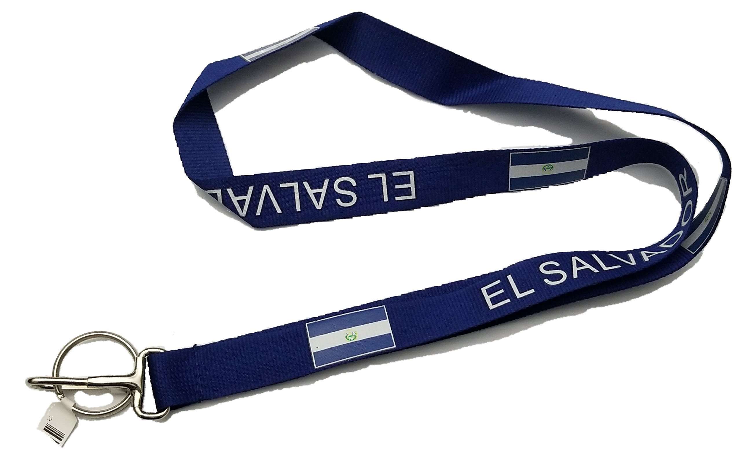 El Salvador Flag Keychain Lanyard - Adjustable Neck Strap for ID Badges, Keys & Accessories | Perfect for Travel, Work, School & Events