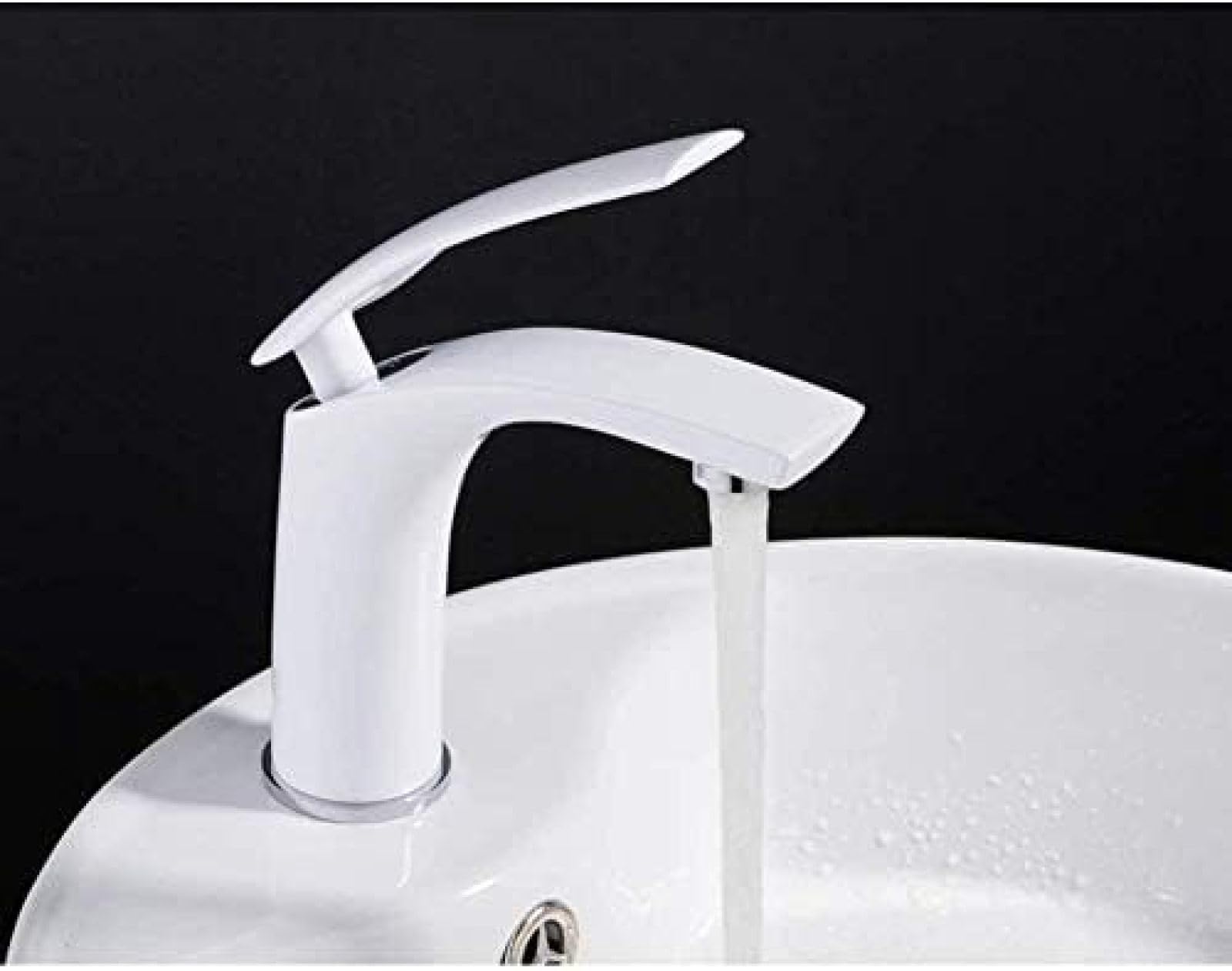CRJUS Single Handle Kitchen Sink Faucet - Solid White, Black & Brass Finish - Hot & Cold Water Mixer Tap for Bathroom Basin - Perfect for Modern Homes, Apartments & Renovations
