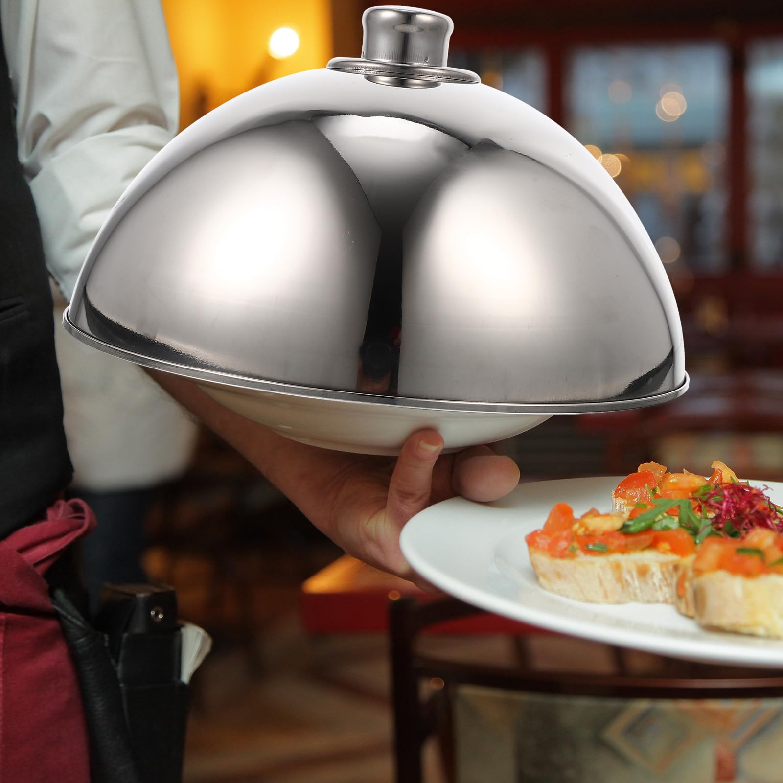 Yardwe 12.5 Inch Stainless Steel Food Dome Cover - Silver Plate Dust Cover for Home & Restaurant Use | Perfect for Buffets, Catering, and Food Display Protection