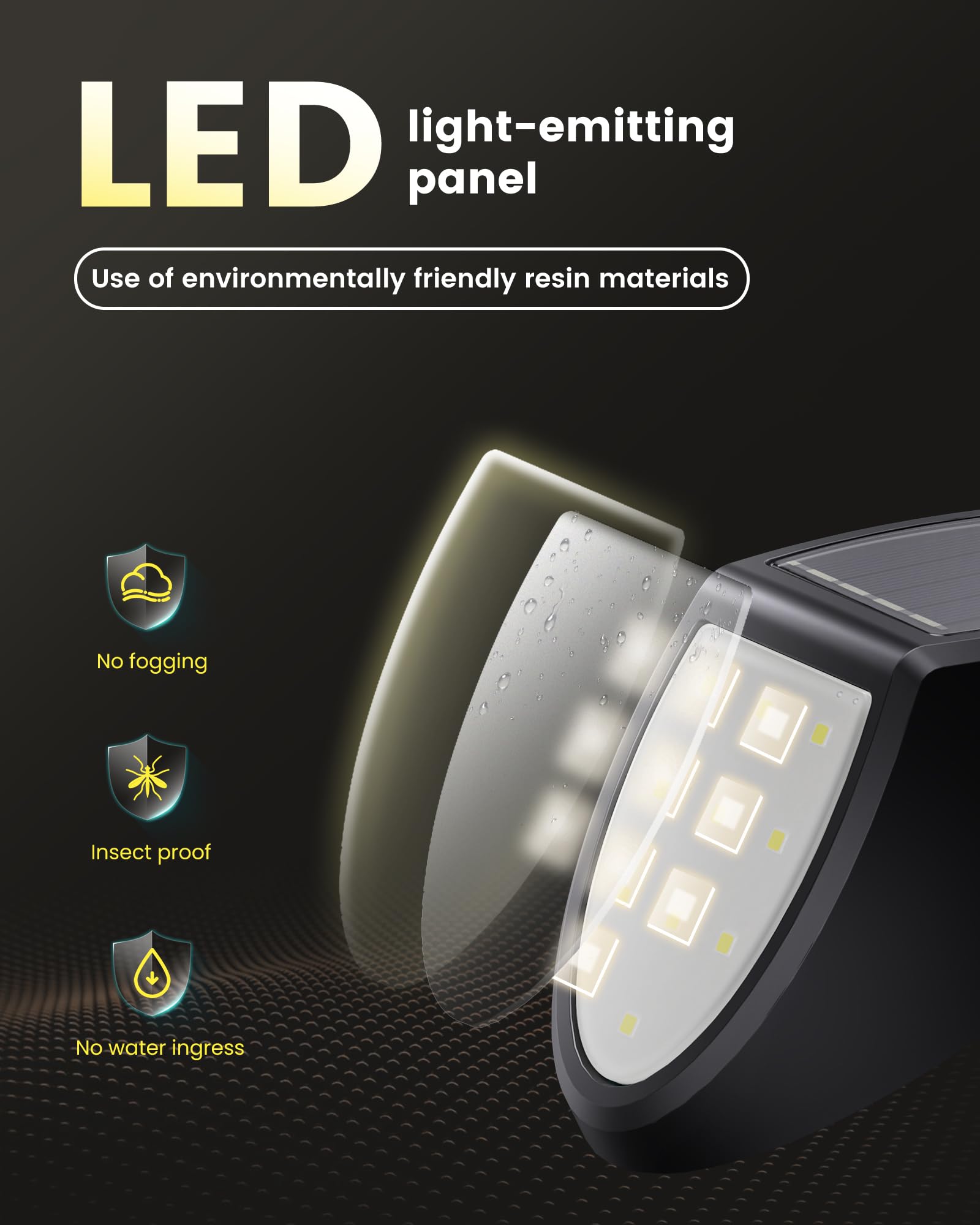 8 Pack Outdoor Solar Fence Lights - IP68 Waterproof Solar Powered Step Lamps for Porch, Deck, Yard, Garage & Garden - Bright White LED Lighting - Perfect for Pathway, Driveway & Landscape Illumination