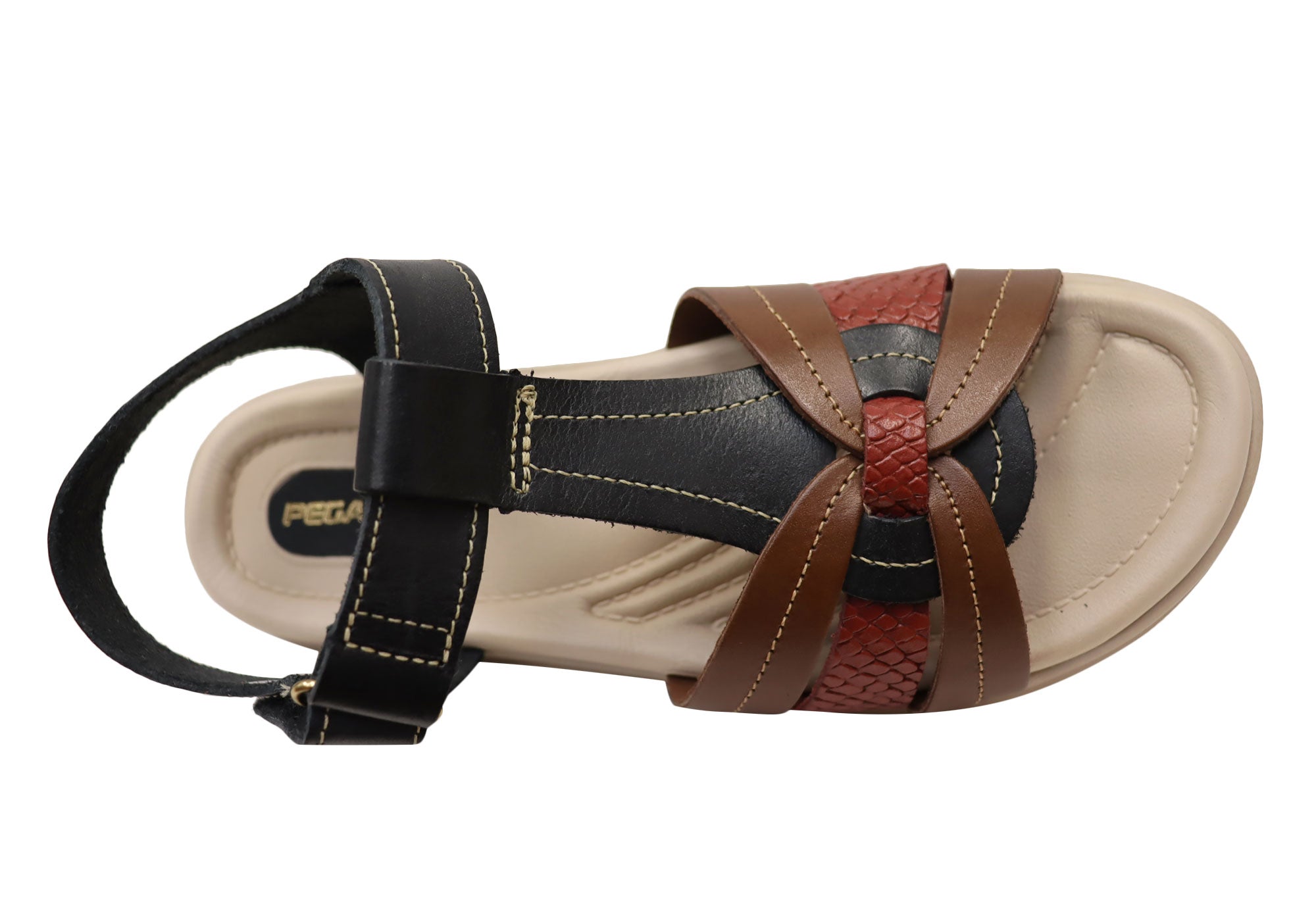 Pegada Dorita Women's Comfortable Leather Sandals - Handmade in Brazil - Perfect for Beach, Vacation & Summer Outfits