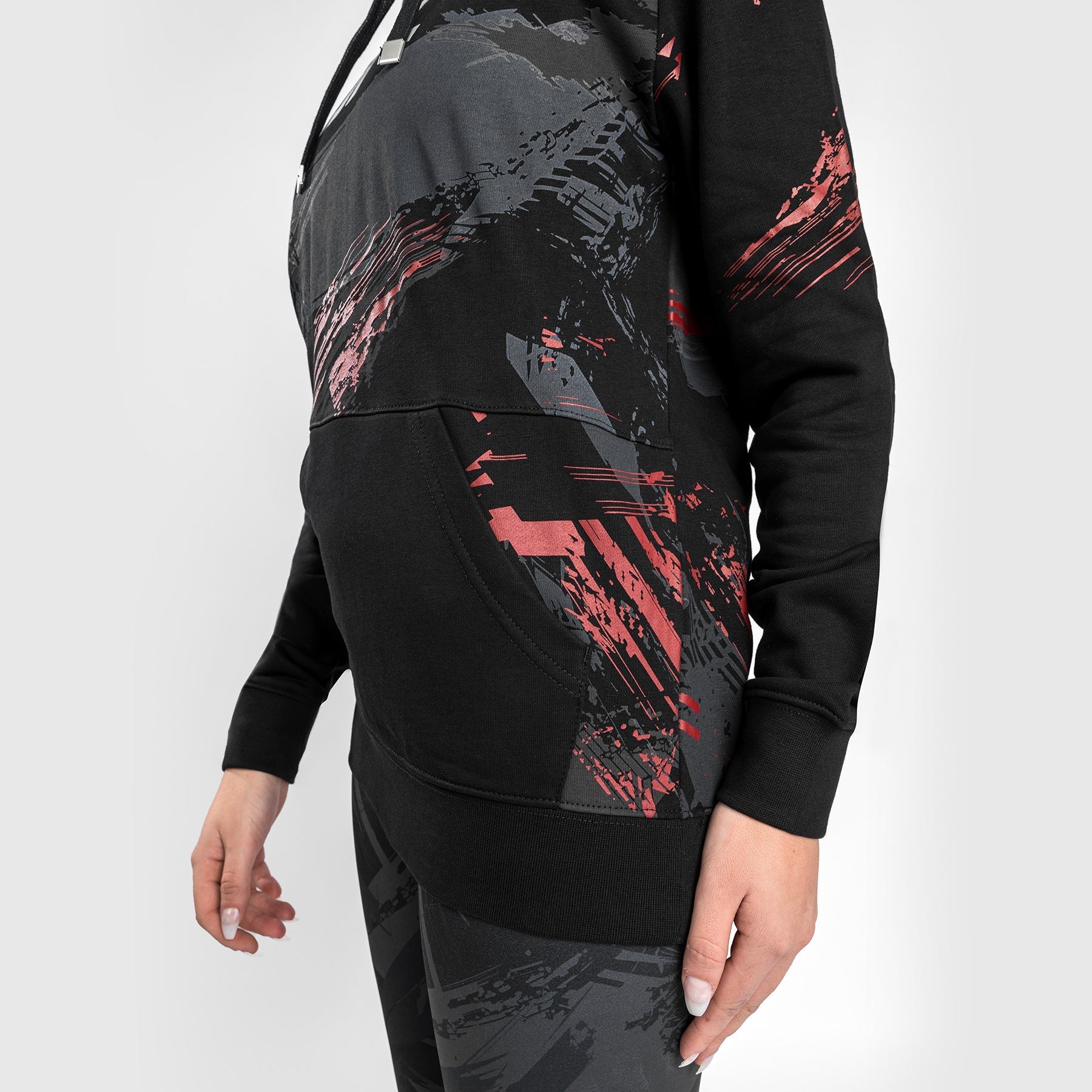 UFC Venum Authentic Fight Week 2.0 Women's Pullover Hoodie - Black/Red | Official MMA Training Gear for Fighters & Fans