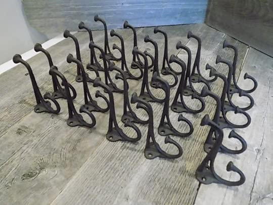 50 Rustic Cast Iron Coat Hat Wall Hooks - Vintage Farmhouse Style for School, Farm, Towel, Bath & Kitchen Organization - Perfect for Entryway, Mudroom, and Home Decor