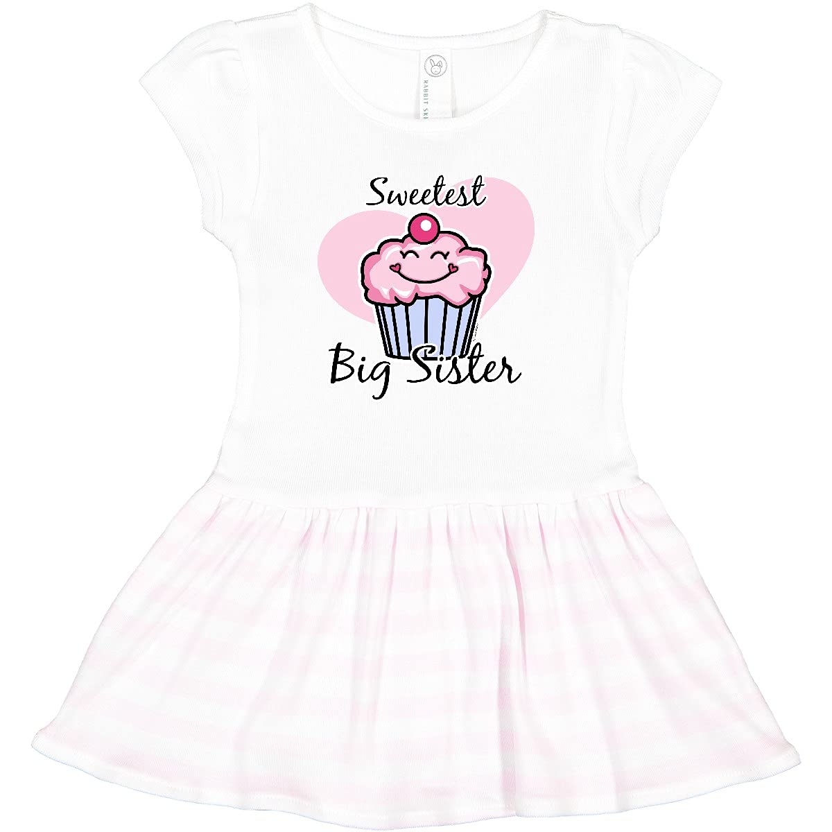 Inktastic Sweetest Big Sister Toddler Dress - Cute & Comfortable Sibling Outfit for Family Photos, Birthday Parties & Special Occasions