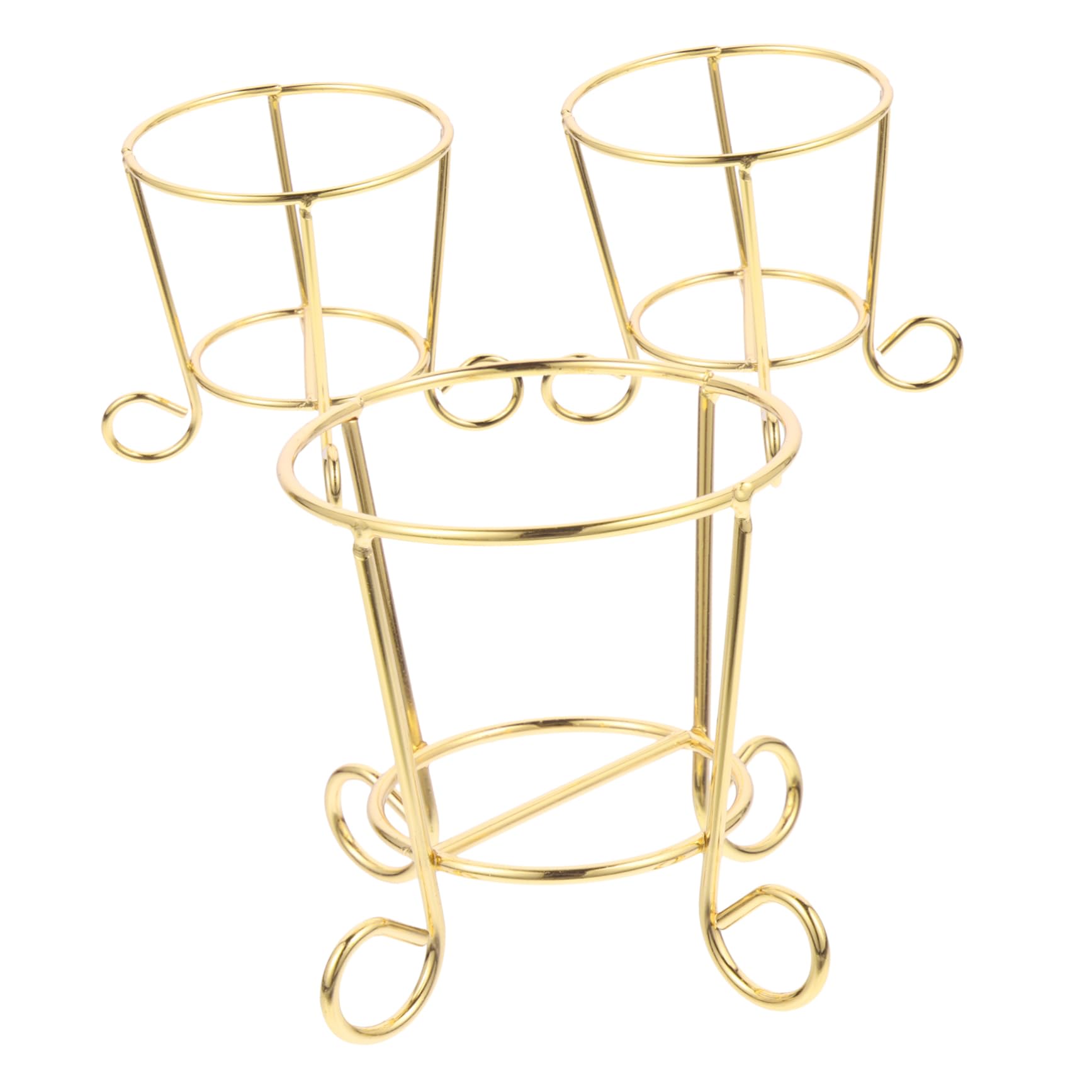 3-Piece Geometric Metal Air Plant Stands - Modern Makeup Sponge Holder for Office, Dorm & Home Decor | Perfect for Succulents, Small Plants & Beauty Tools Organization