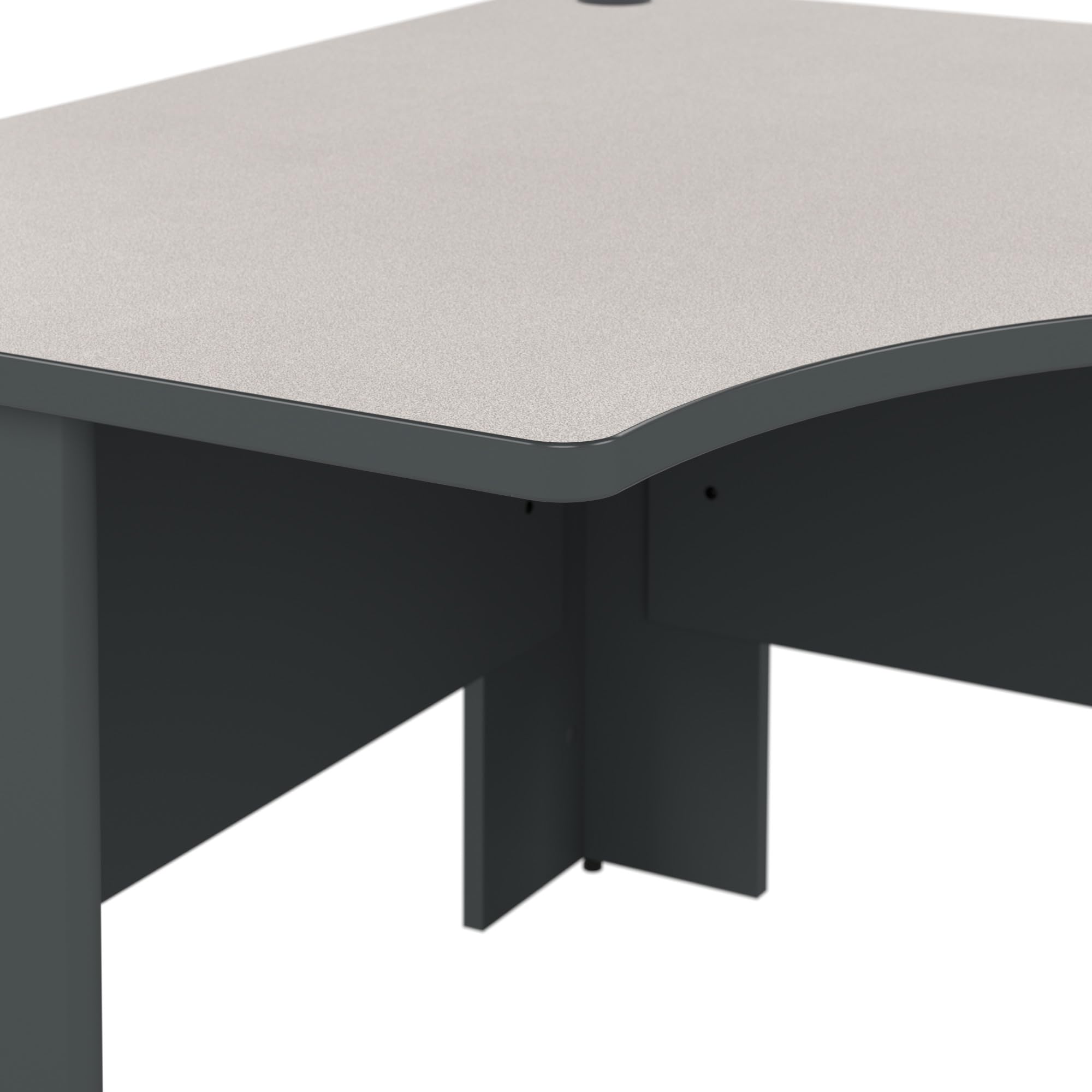 Bush Business Furniture Series A 48W White & Slate Corner Desk - Compact Computer Workstation for Home Office, Small Business & Professional Workspaces - Perfect for Remote Work, Study & Productivity