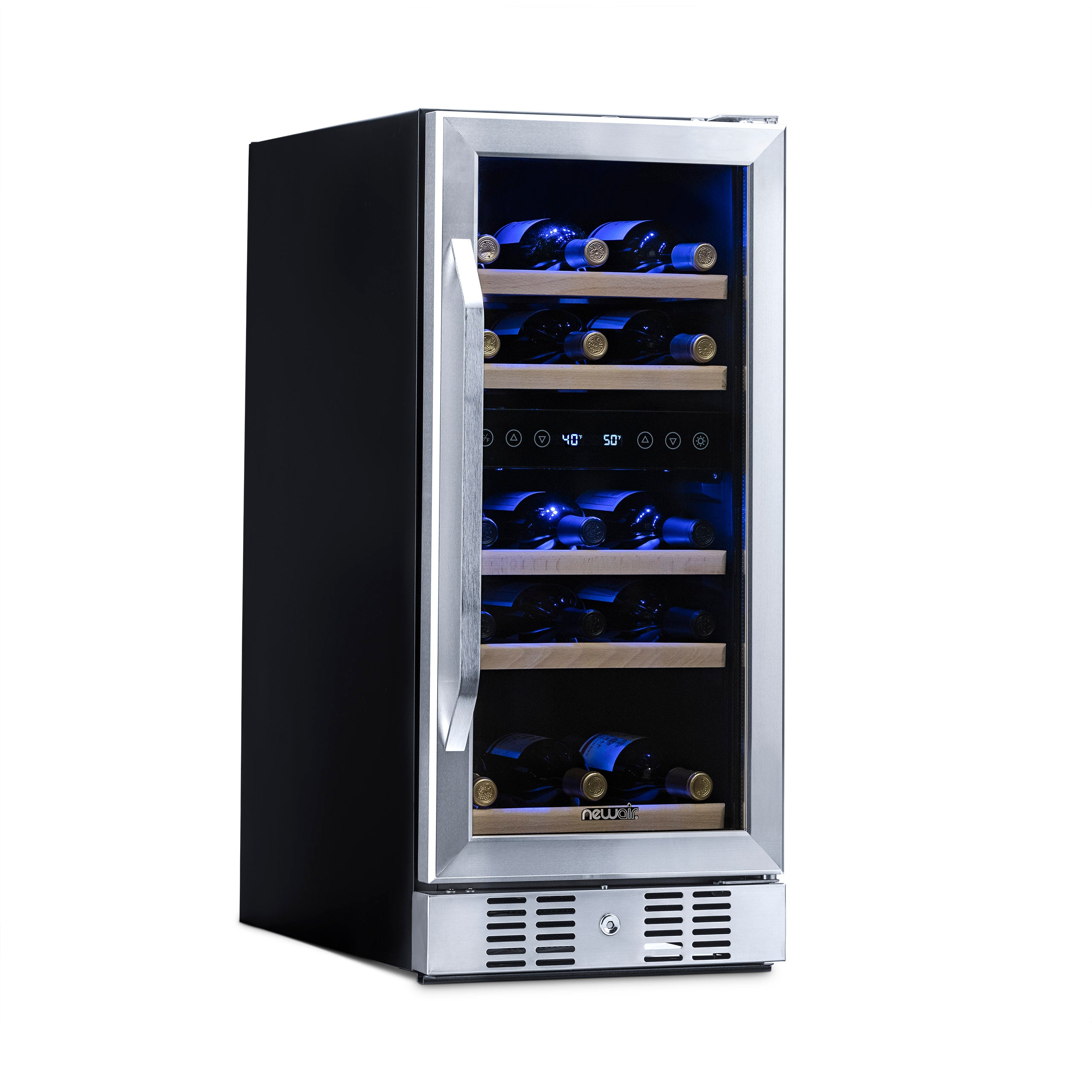 Newair® 29 Bottle 14.8 Stainless Steel Built-In Dual Zone Wine Cooler Refrigerator - Perfect for Home Bars, Restaurants, and Wine Cellars