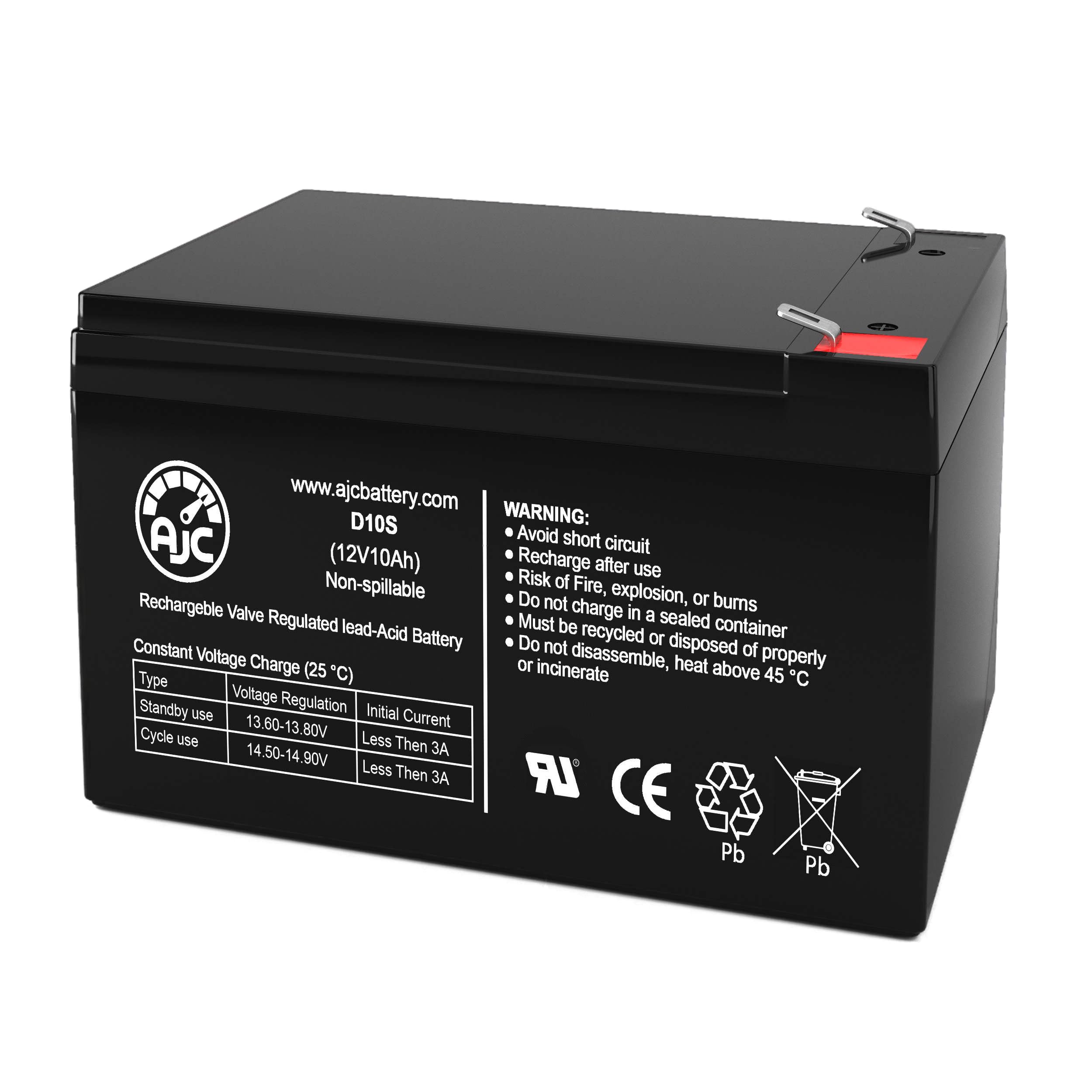 AJC 12V 10Ah Sealed Lead Acid Replacement Battery Compatible with CSB GPL-12120 - Perfect for UPS Backup, Solar Systems, and Emergency Power Supplies