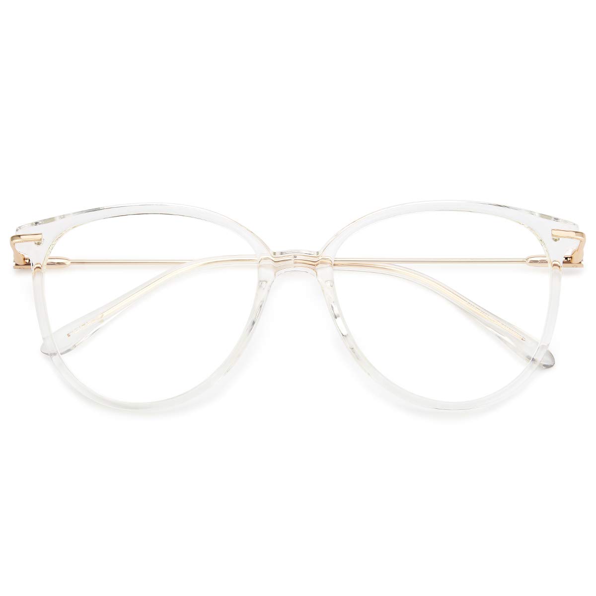 Gaoye Blue Light Blocking Glasses for Women & Men - Fashion Cat Eye Computer Gaming Glasses with UV Protection (Transparent Frame & Lens) - Reduce Eye Strain for Office Work & Screen Time