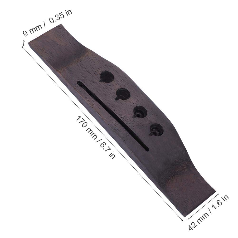 4 Strings Bass Bridge - Rosewood Bridge Saddle & Pins for 4-String Acoustic Bass Guitar | Premium Wooden Guitar Accessories | Perfect for Folk, Bluegrass & Acoustic Performances
