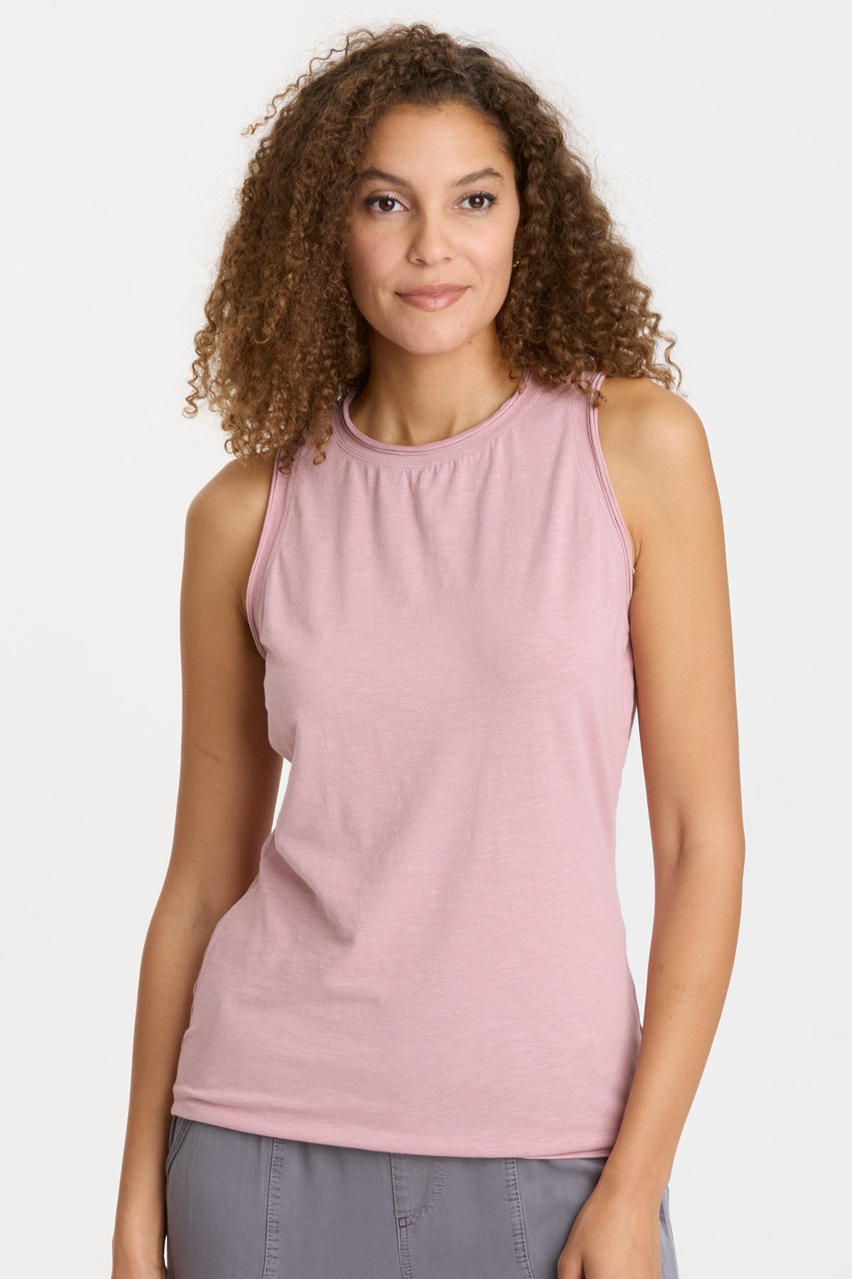 Tasha Tank Top - Lavender Suede Women's Casual Blouse for Summer Outfits & Boho Style Fashion