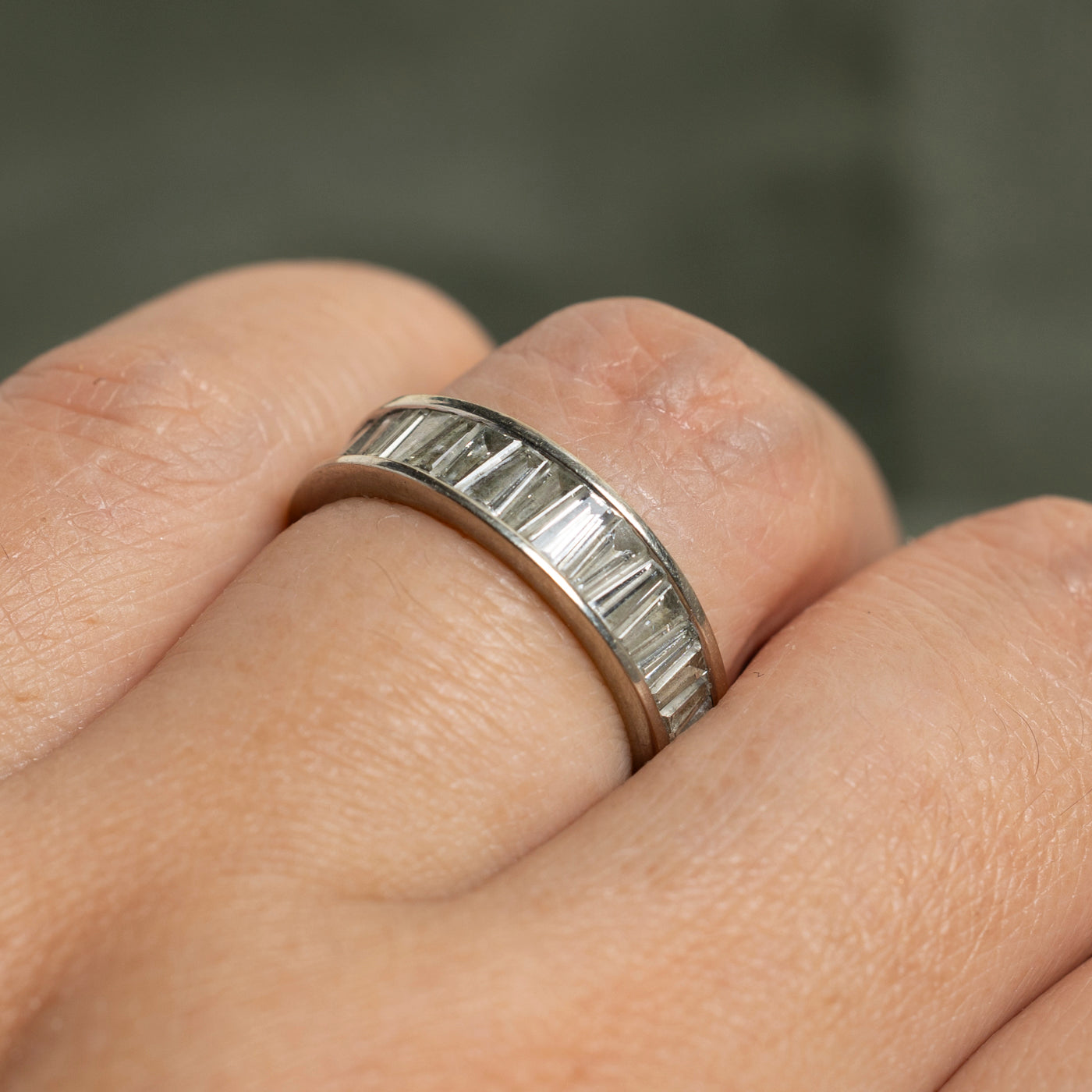 Eternity Tapered Baguette Cut Diamond Wedding Band Ring | 3.78 Carat Total Weight | Size 6.75 | Perfect for Anniversary, Engagement & Bridal Jewelry Gifts
