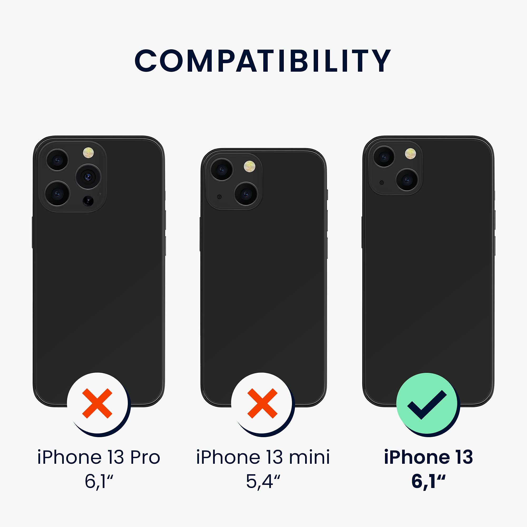 kwmobile Shockproof TPU Silicone Case for Apple iPhone 13 - Soft Protective Phone Cover in Dark Slate | Perfect for Everyday Use, Work & Outdoor Activities