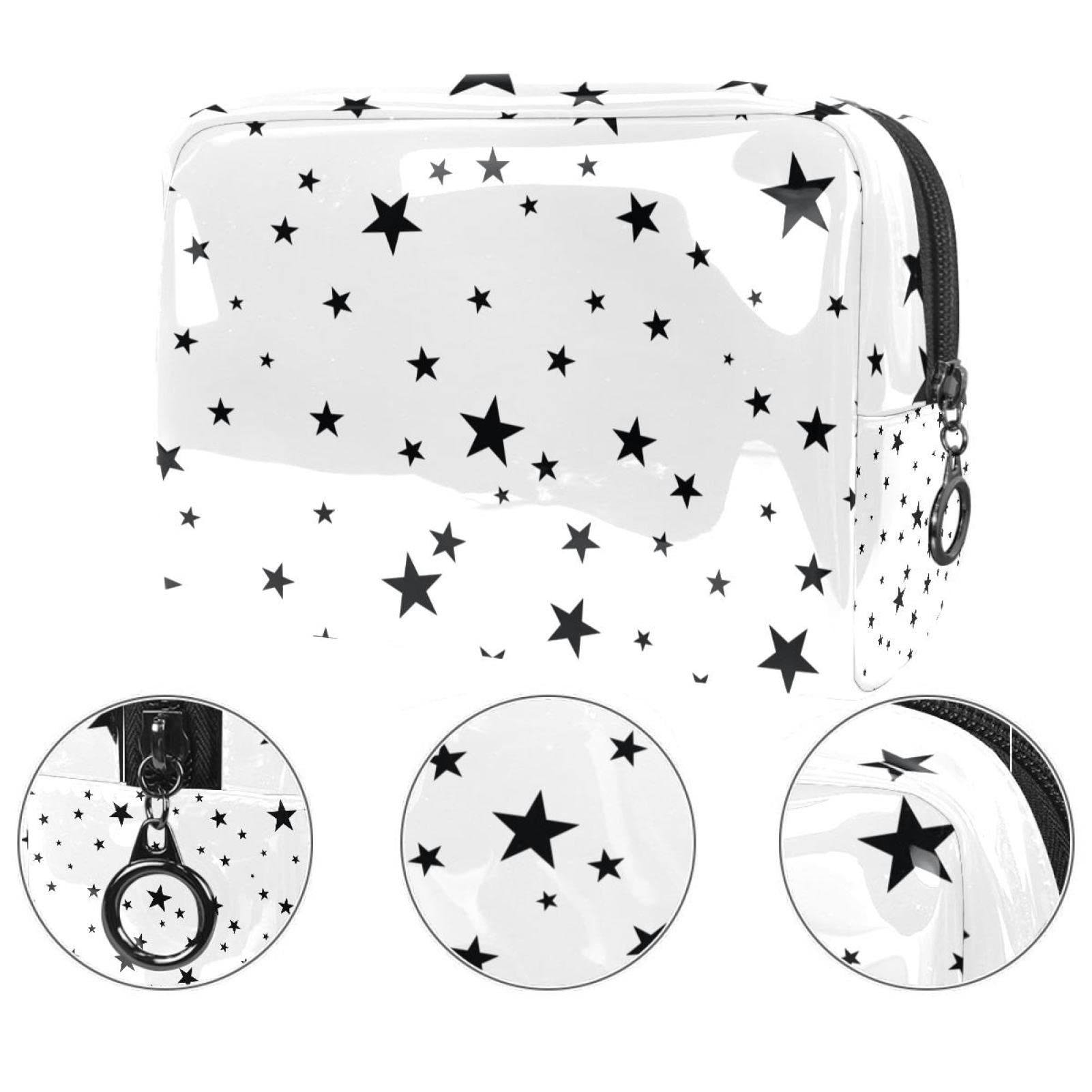 Waterproof PVC Travel Makeup Bag - Cute Little Broken Star Cosmetic Pouch for Women & Girls (18.5x13x7.5cm) | Perfect for Vacation, Gym & Daily Organizer