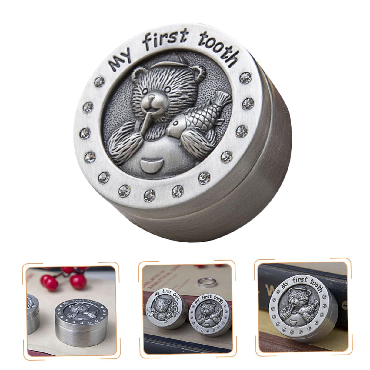 VICASKY Baby Tooth Keepsake Box - Metal Frame First Tooth Storage Case for Kids, Perfect for Saving Baby Teeth as Milestone Memories - Great for Baby Showers, Christenings & First Birthday Gifts