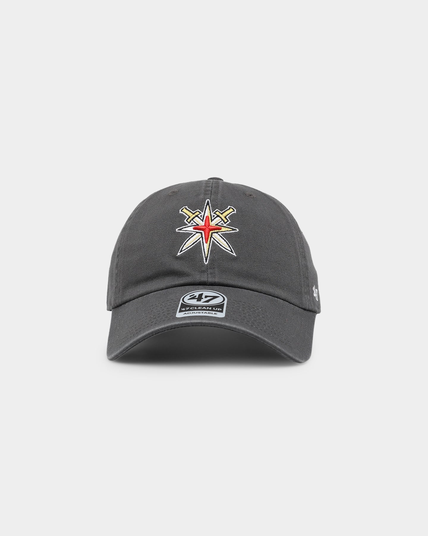 47 Brand Las Vegas Golden Knights 47 Clean Up Strapback Charcoal Adjustable Hat - Official NHL Snapback Cap for Men & Women - Perfect for Game Day, Sports Events & Casual Wear