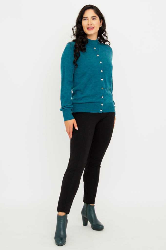 Premium Merino Wool Kitten Cardigan in Teal - Soft & Cozy Sweater for Cats - Perfect for Winter Warmth & Stylish Pet Fashion