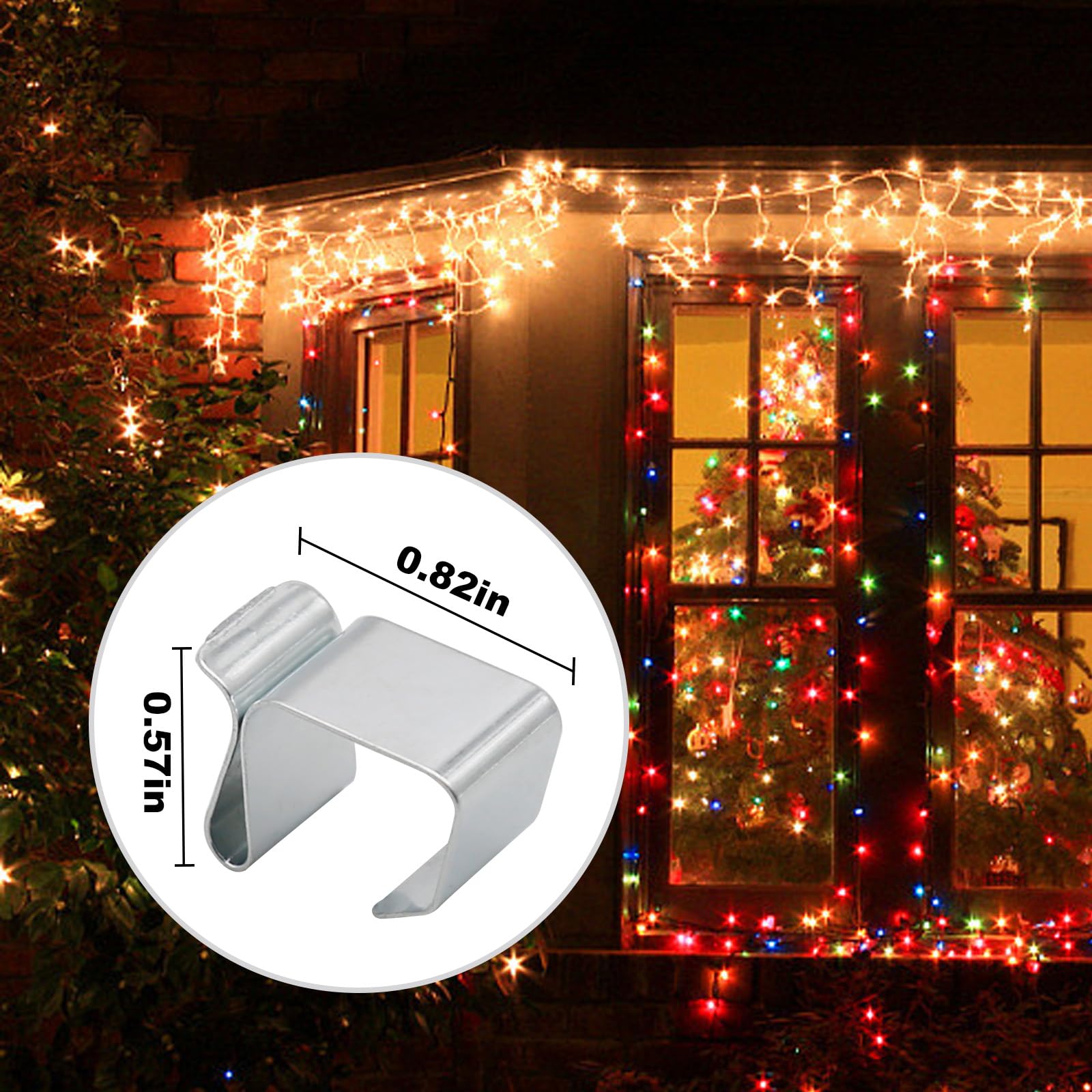 50 PCS Christmas Light Gutter Hooks - 0.8