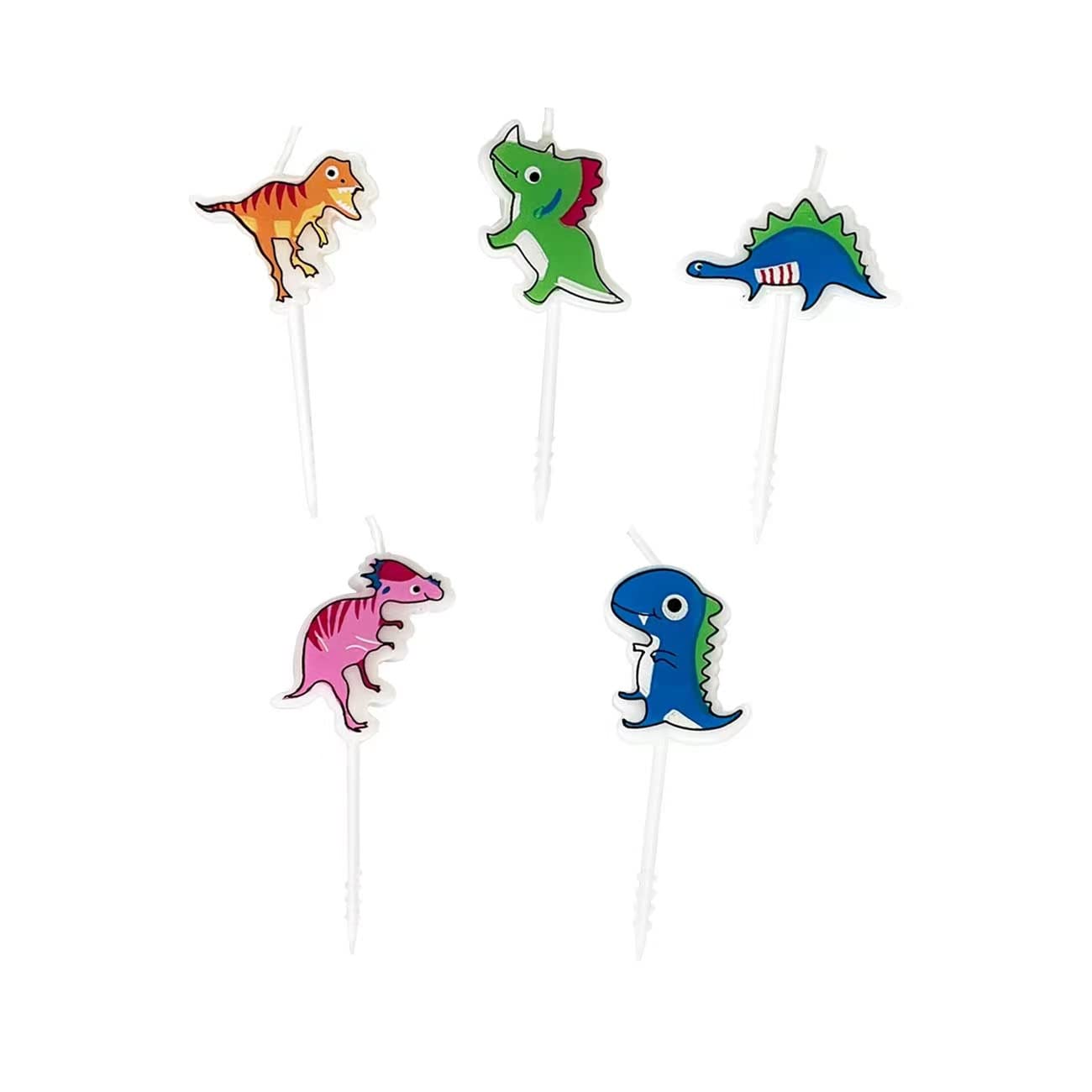 Dinosaur Birthday Cake Candles for Kids - Set of 5 Dinosaur-Themed Cake Decorations for Birthday Parties | Perfect for Dinosaur-Themed Cakes, Cupcakes, and Party Decor