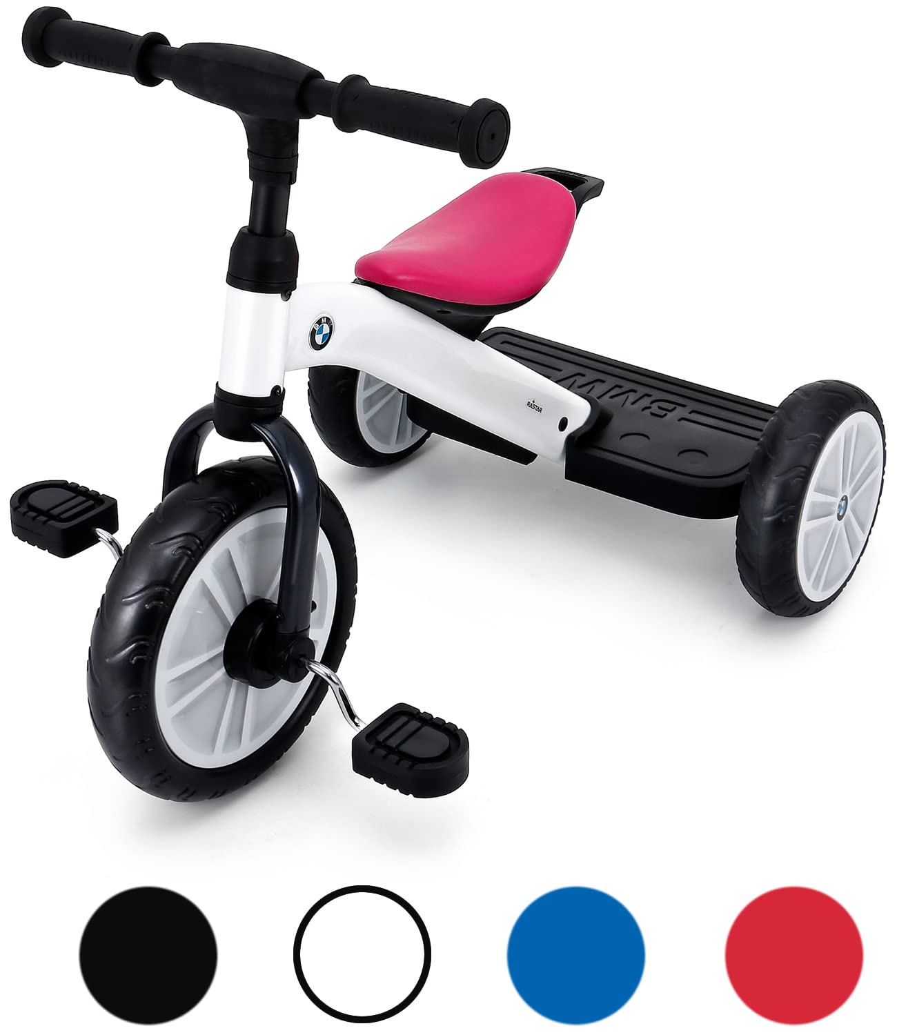BMW Toddler Tricycle for Kids Ages 2-5 Years Old | 3-Wheel Ride-On Toy with Parent Push Handle | Perfect Birthday & Christmas Gift for 2 3 4 5 Year Old Boys & Girls | Pearl White Color | Ideal for Outdoor Play, Park Rides & Learning Balance