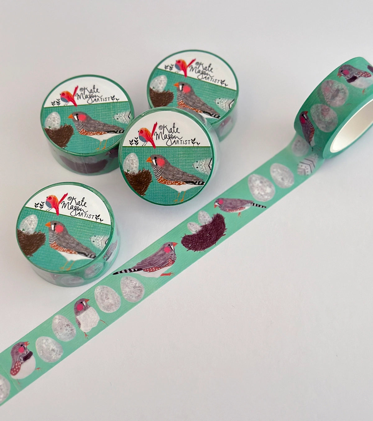 Decorative Bird Finches Eggs Nest Washi Tape - Scrapbooking, Journaling, DIY Crafts & Gift Wrapping Supplies